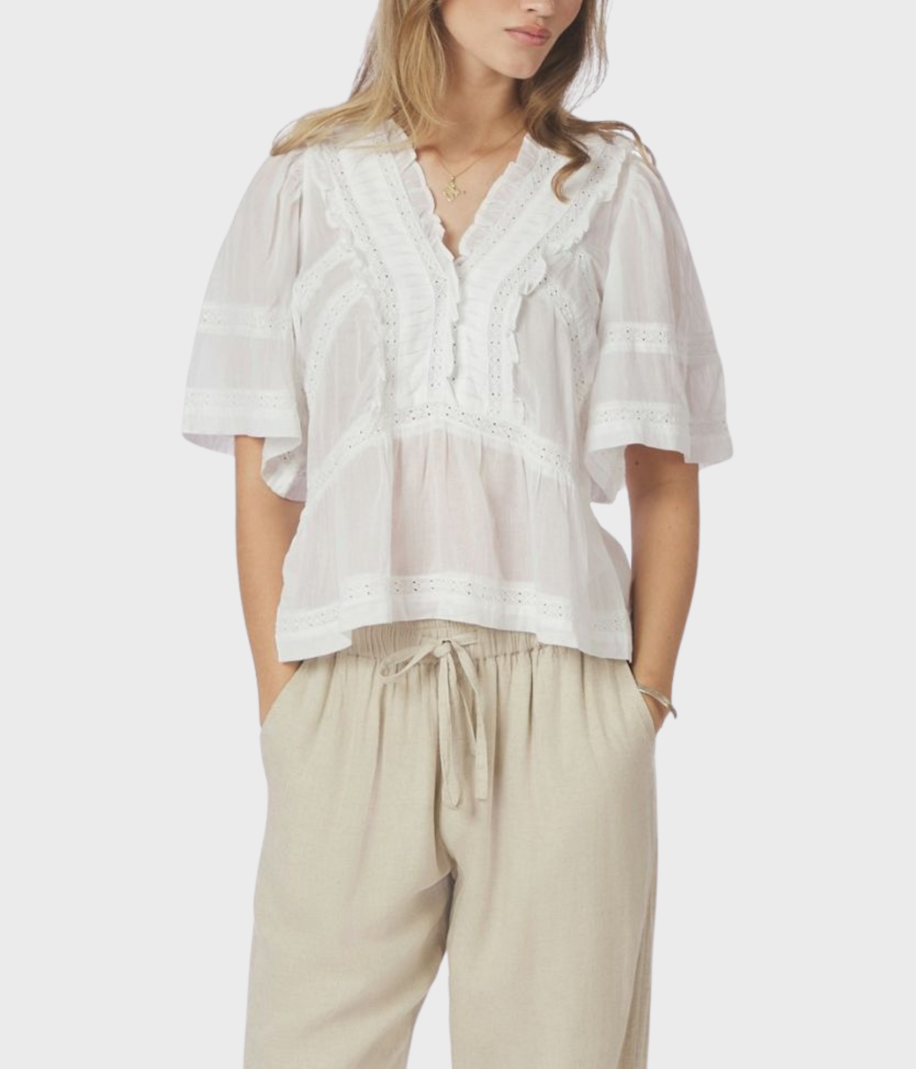 Evienne S Voile Top (120 White)