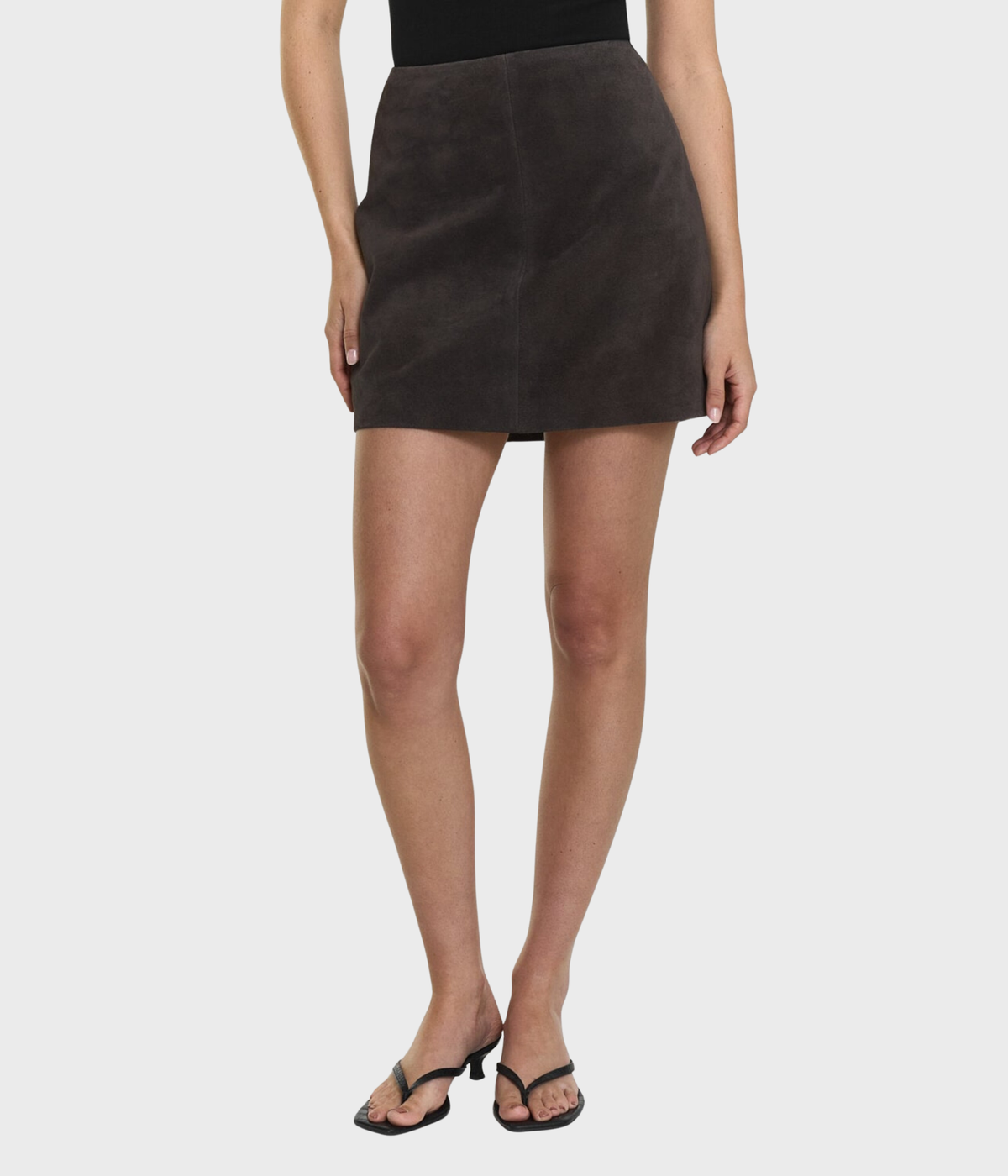 Hollow Suede Skirt (MOCHA BROWN)
