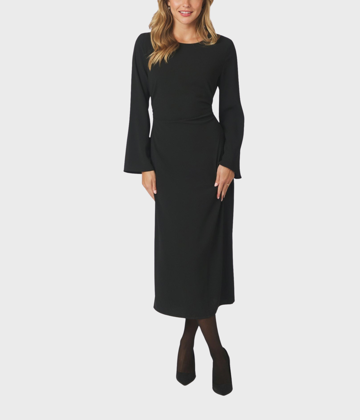 Emmely Drape Dress (100 Black)
