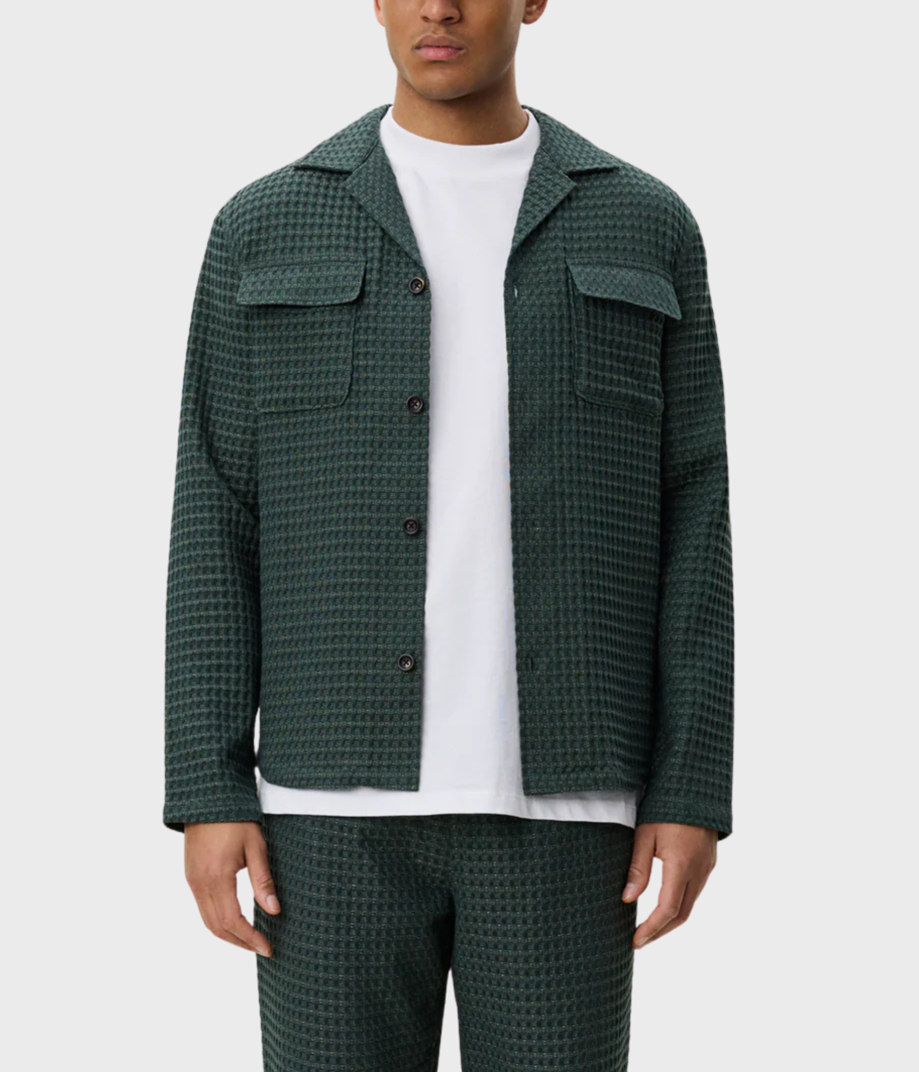 Check Seersucker Overshirt (546 Pine Green)