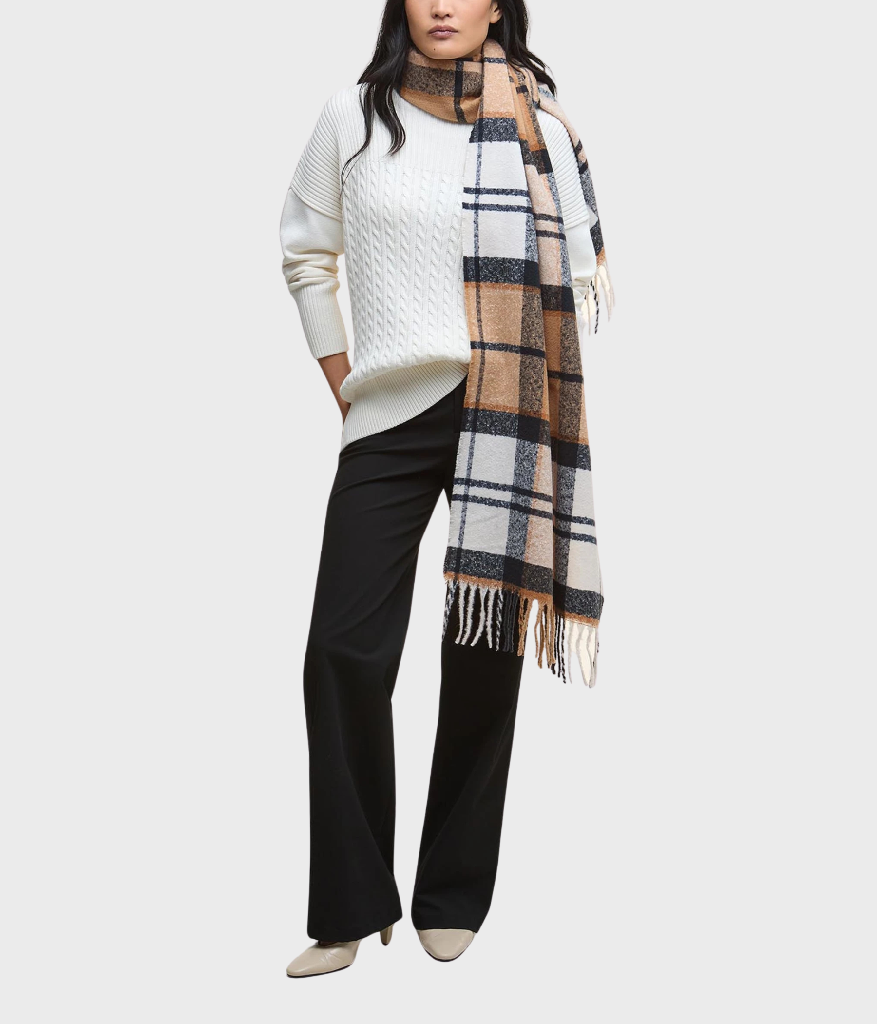 Barbour Deanna Tartan Scarf (BR52 Hessian Navy Tartan)