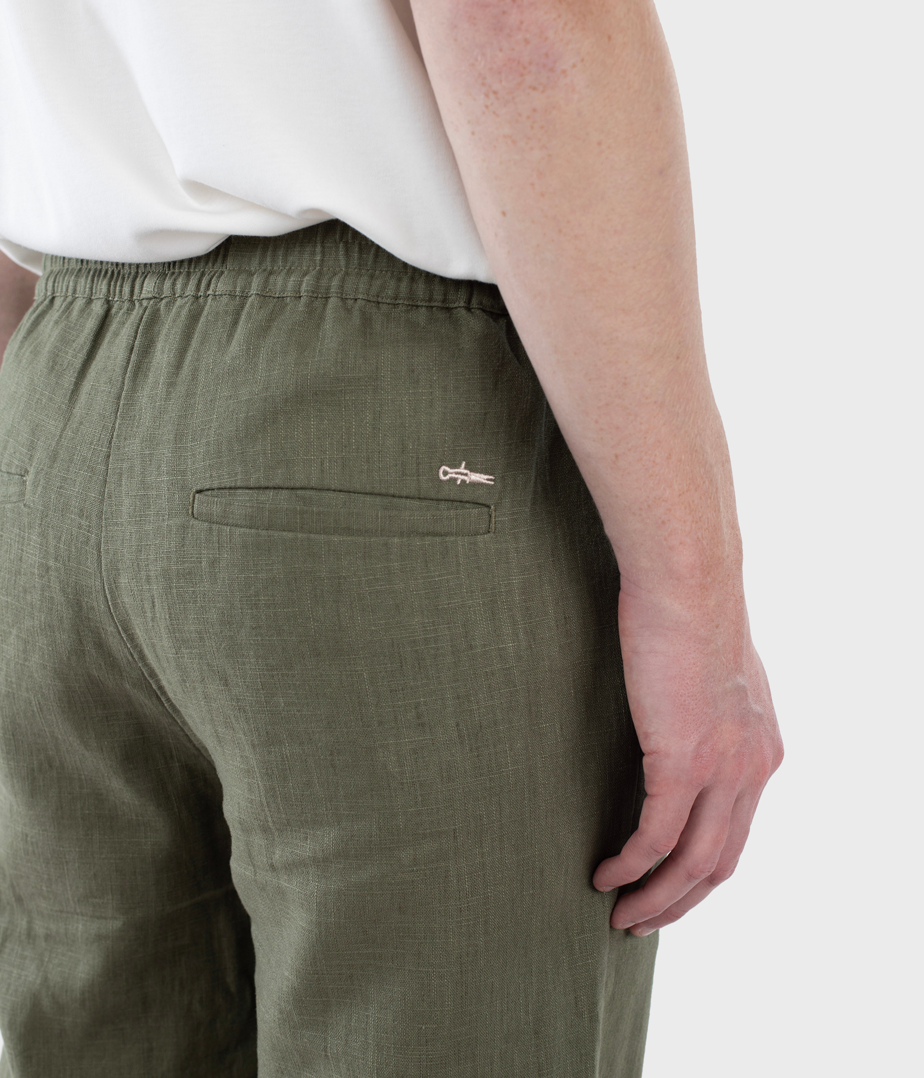 Harlow Linen Trousers (Dusty sage green)