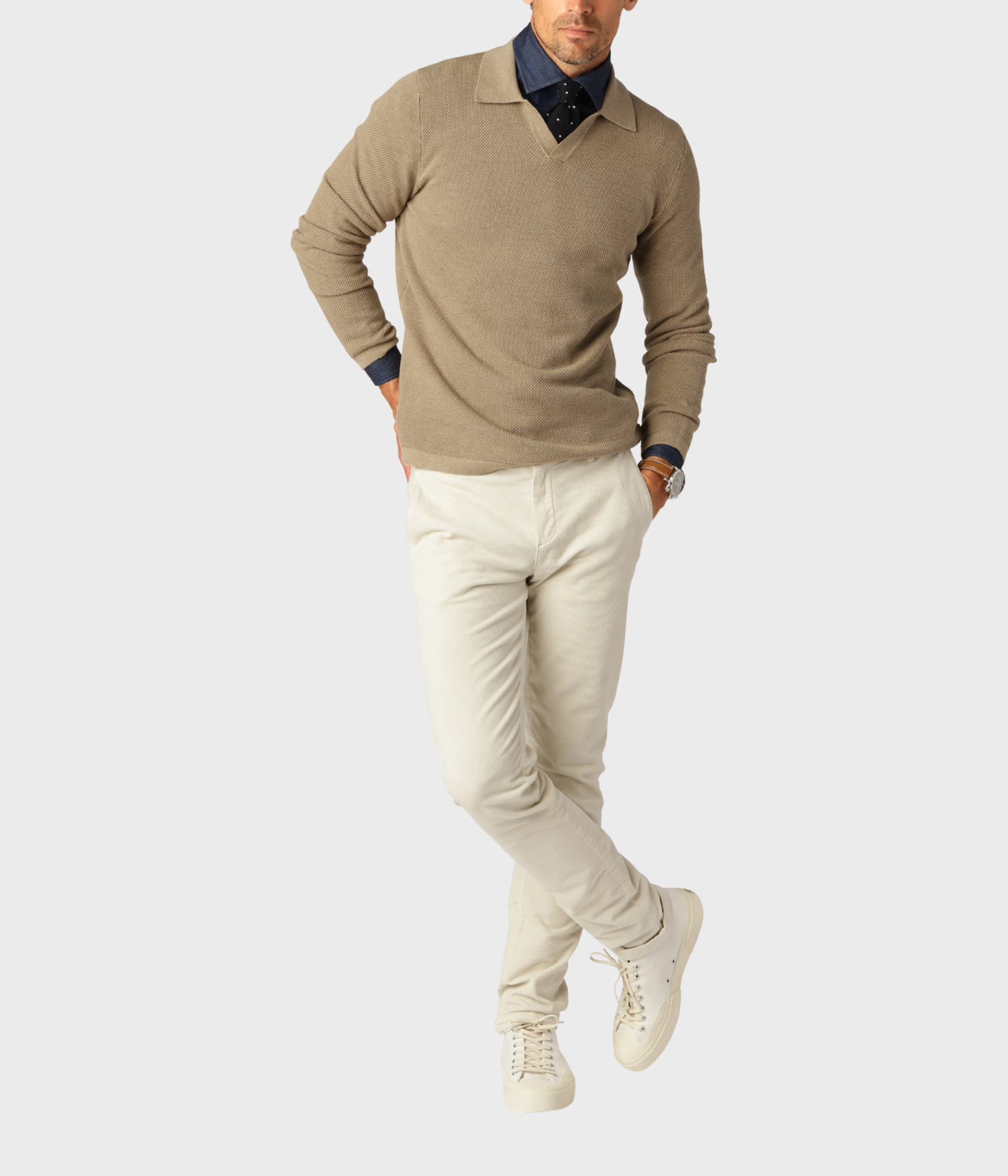 Cotton Bowling Collar. (sand)