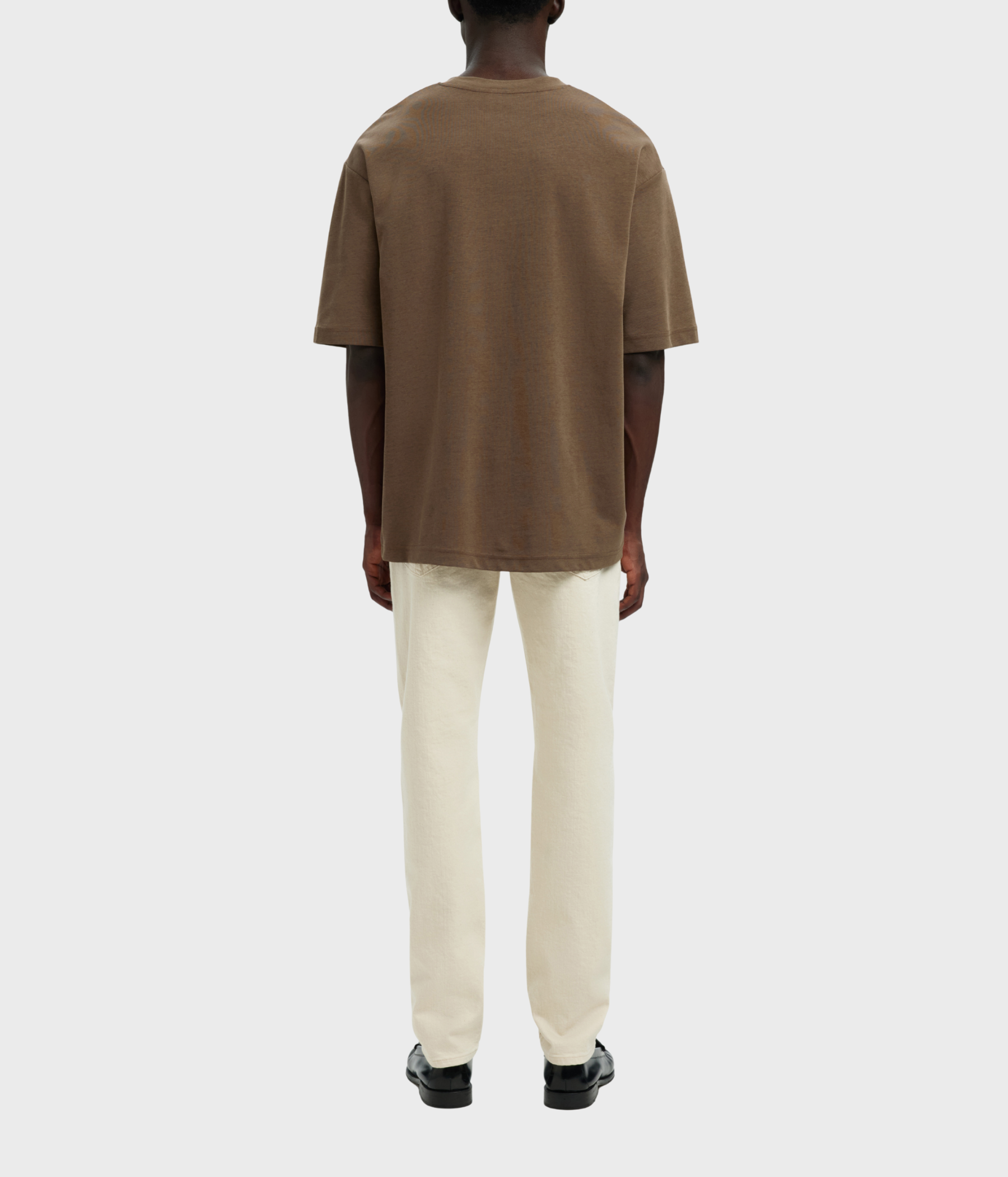 SLHLOOSEOSCAR SS O-NECK TEE NOOS (Chocolate Chip Detail:Melange)