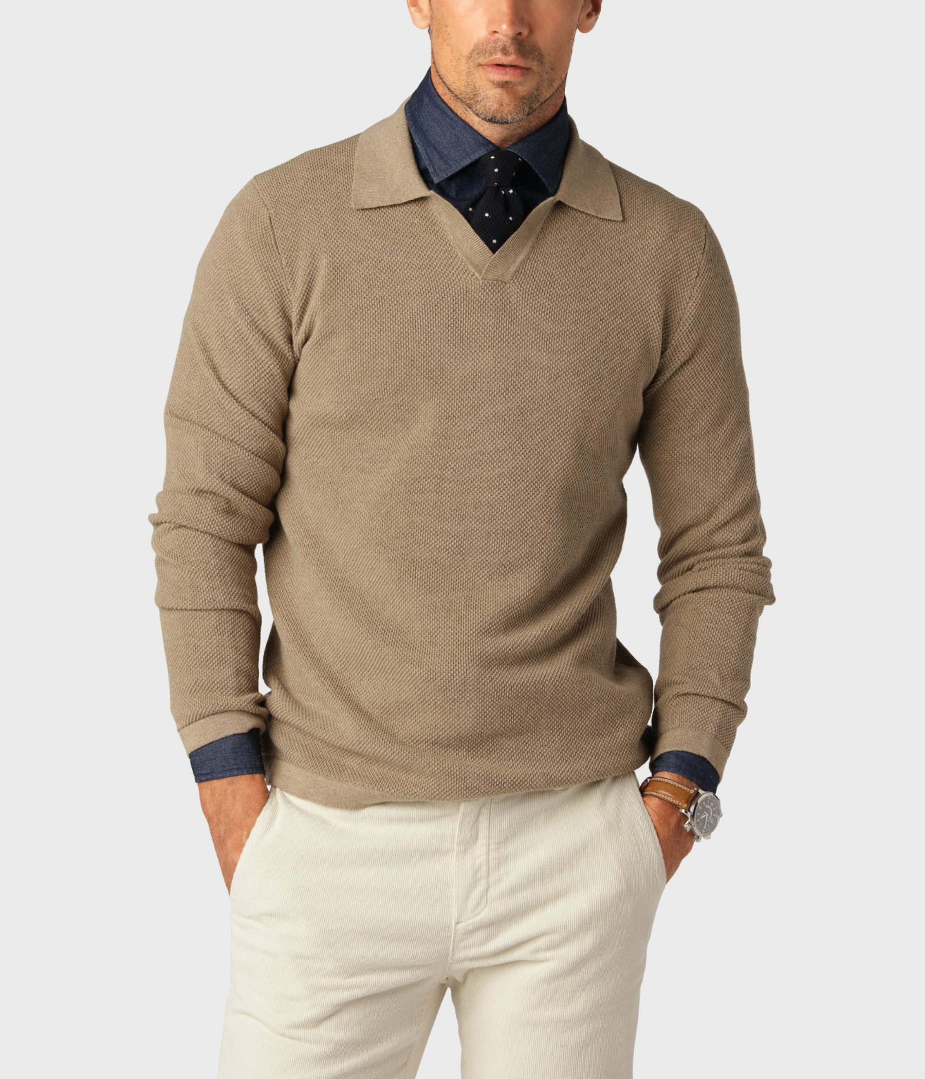 Cotton Bowling Collar. (sand)