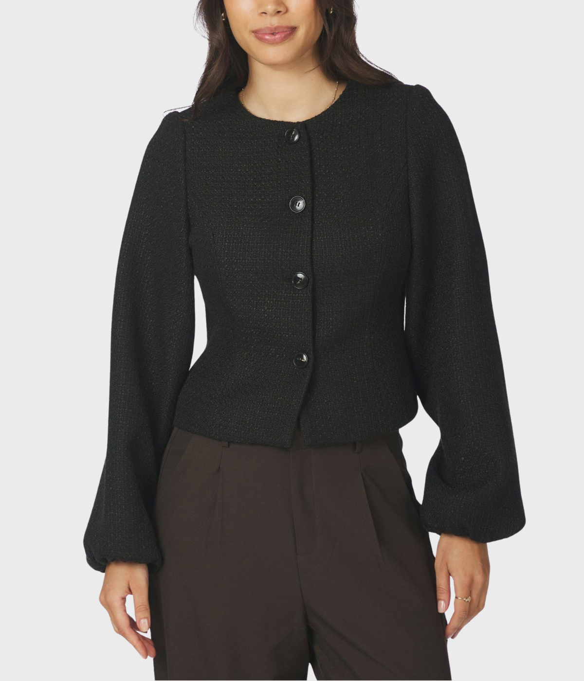Junette Boucle Jacket (100 Black)