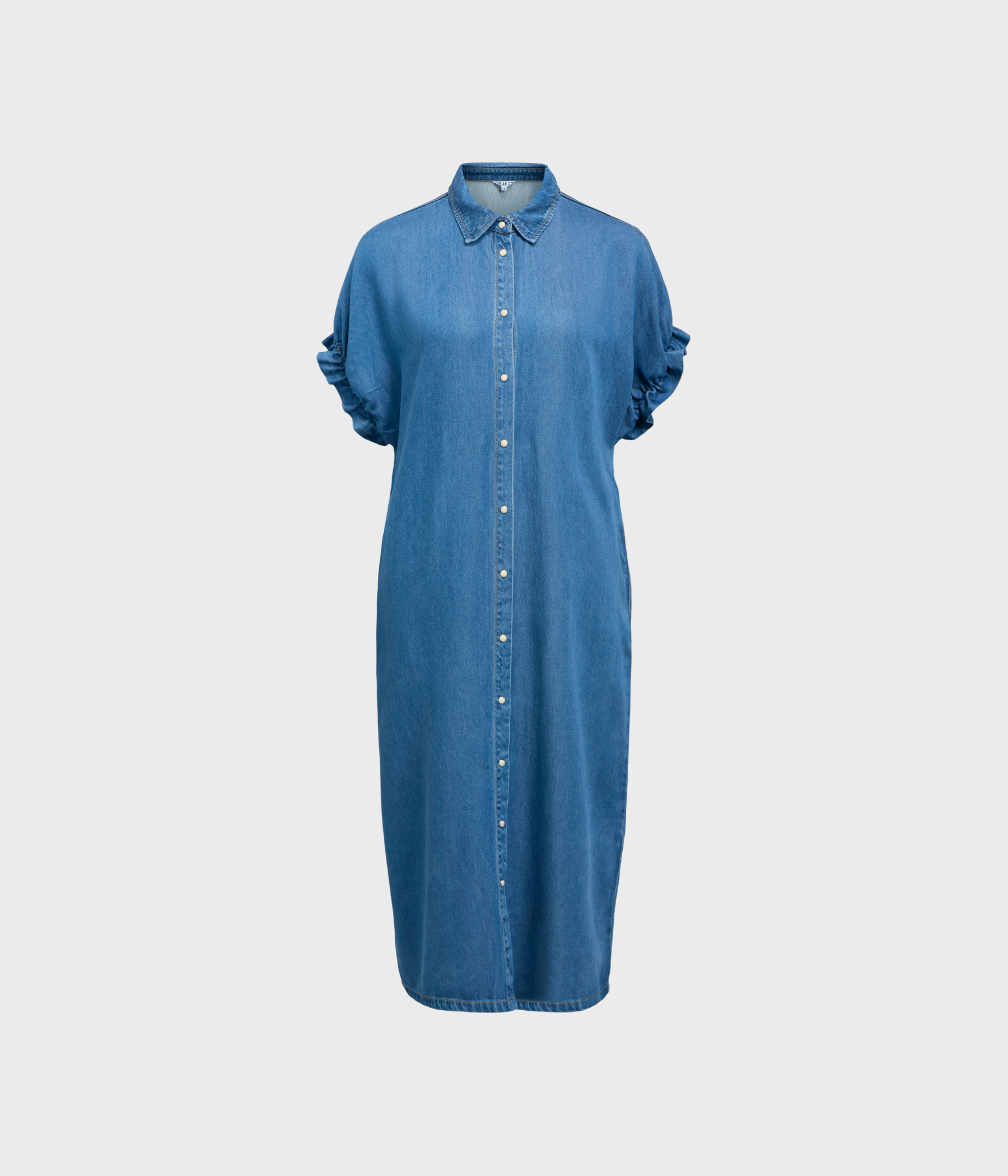 Objframe Tiana 2/4 Lo Denim Dress Div (Medium Blue Denim)