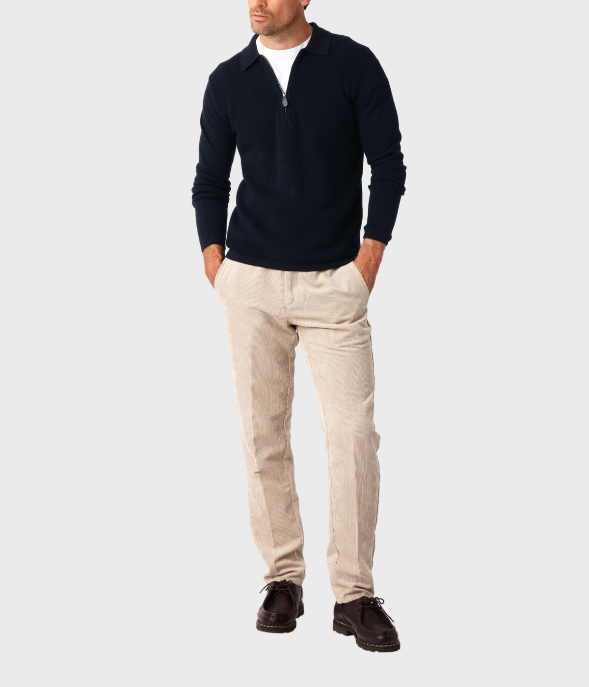 Cotton Half Zip (Navy)