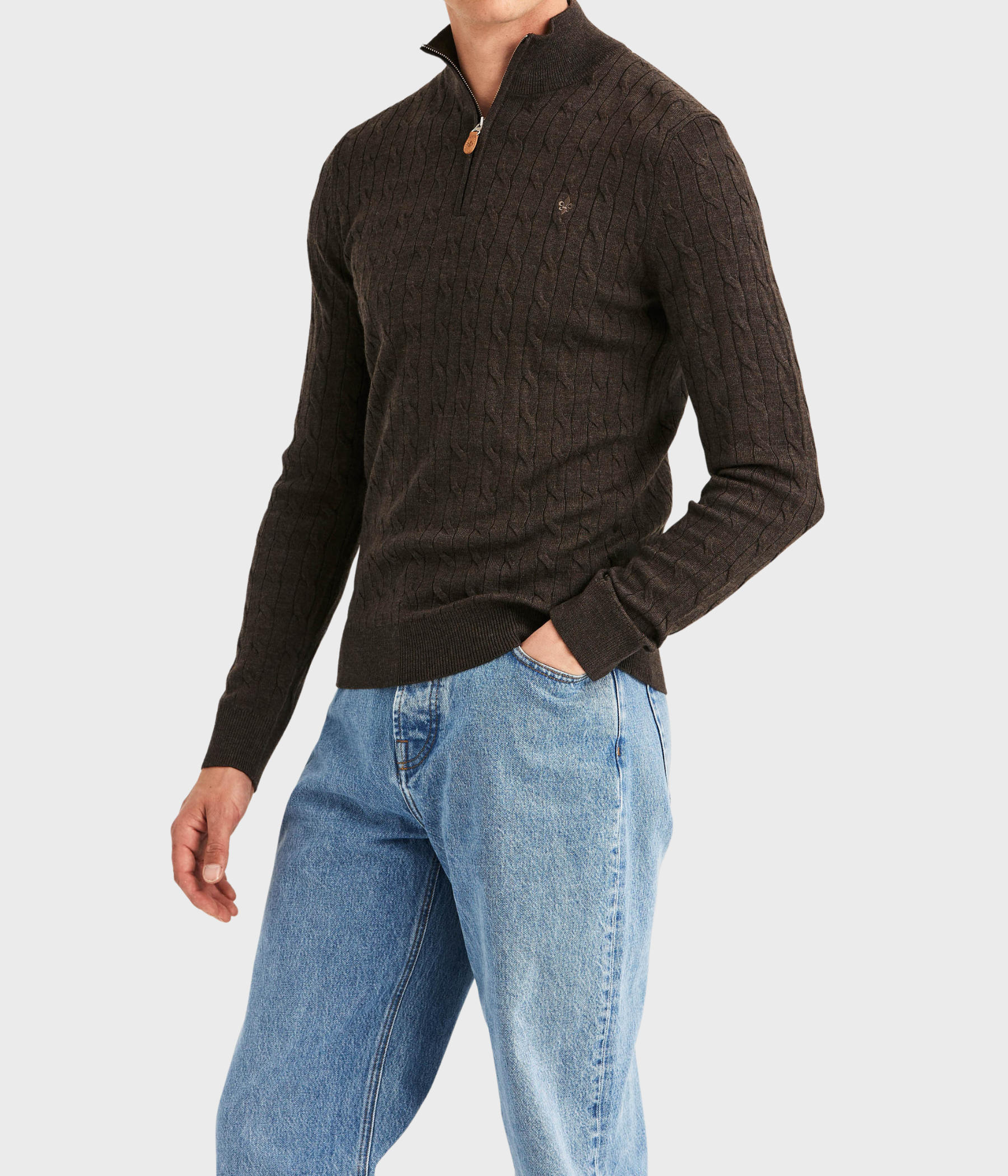 Merino Cable John Zip (88 Brown)