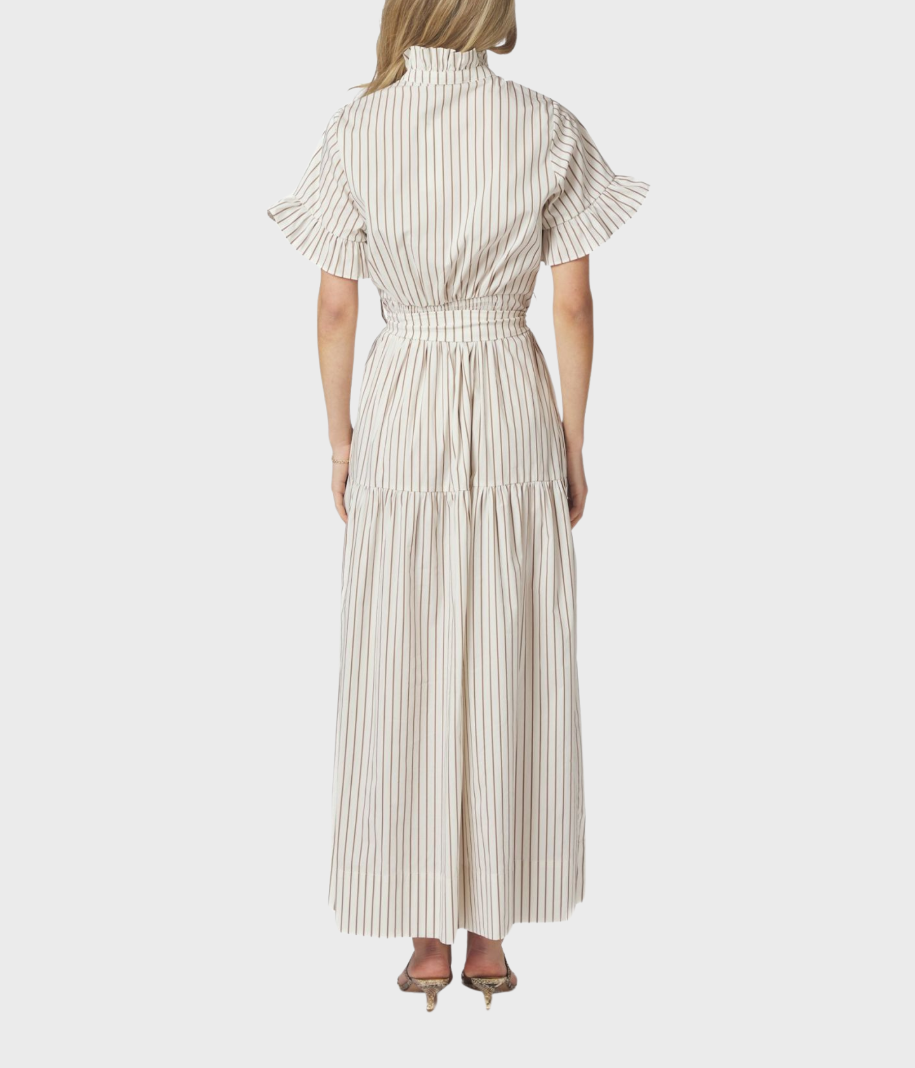 Nellie Wide Stripe Dress (124 Ivory)