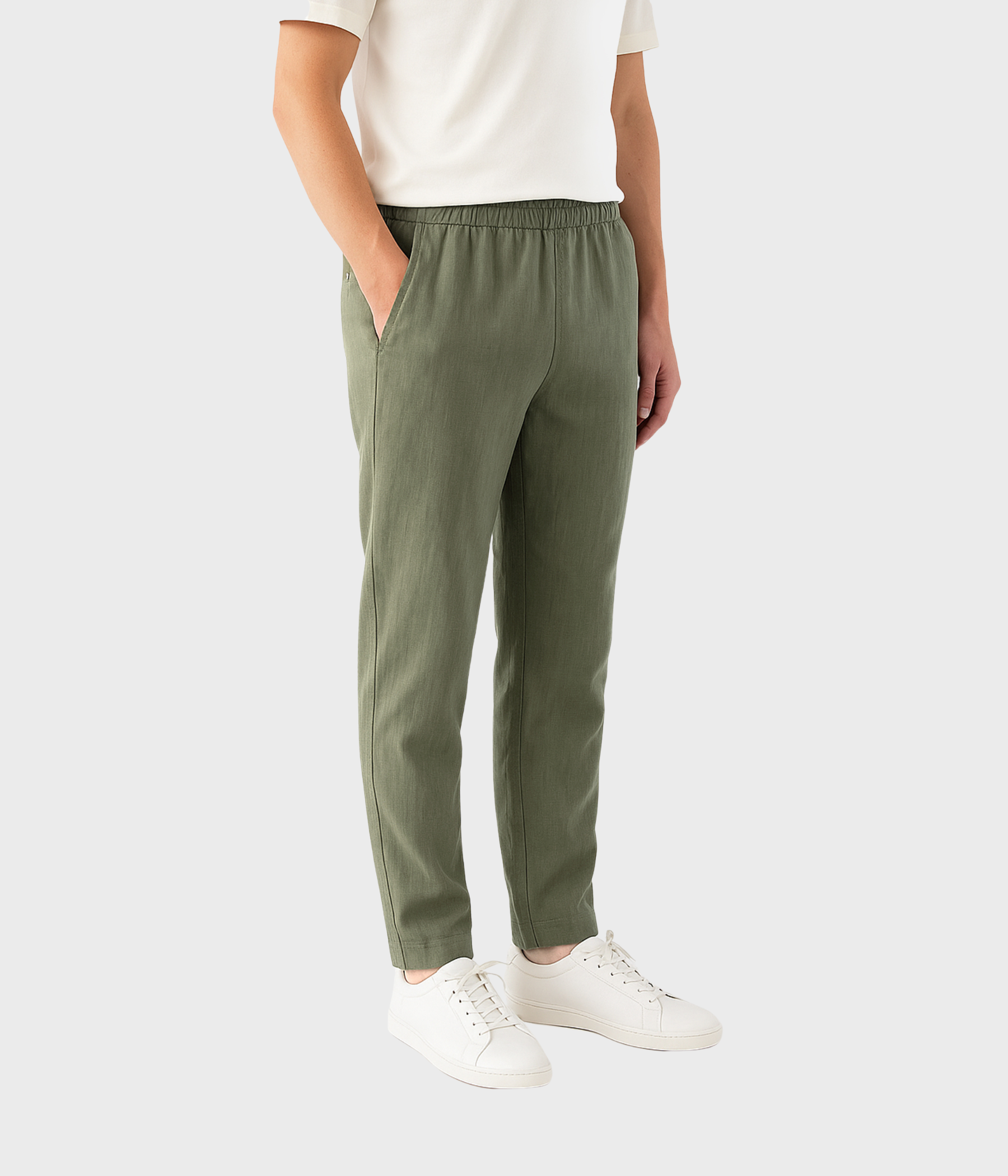 Harlow Linen Trousers (Dusty sage green)
