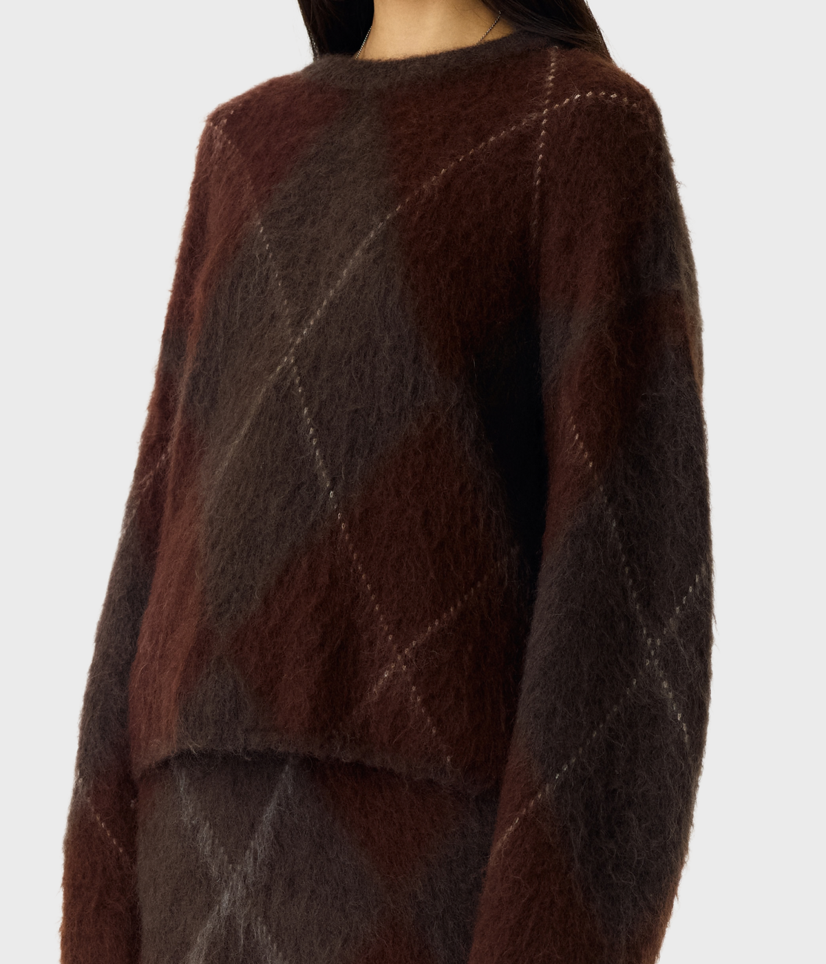 Yasargy Ls Mohair Blend Knit Pullover S. (Coffee Bean)