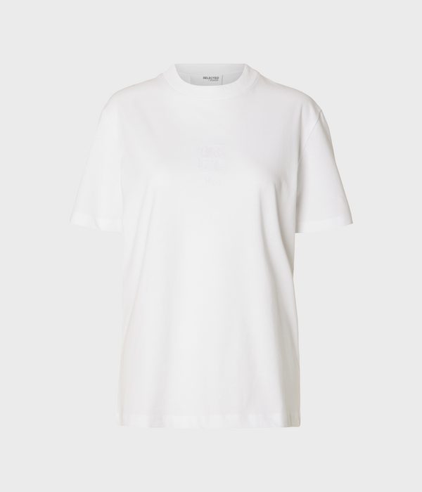 SLFARIA SS EMBROIDERY TEE (Bright White Print:EMBROIDERY)