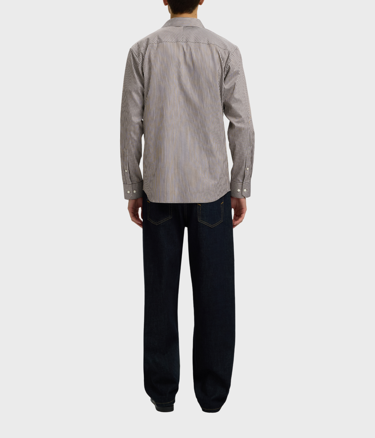 Slmslimfilip Performance Ls Shirt (Turkish Coffee Stripes:White)