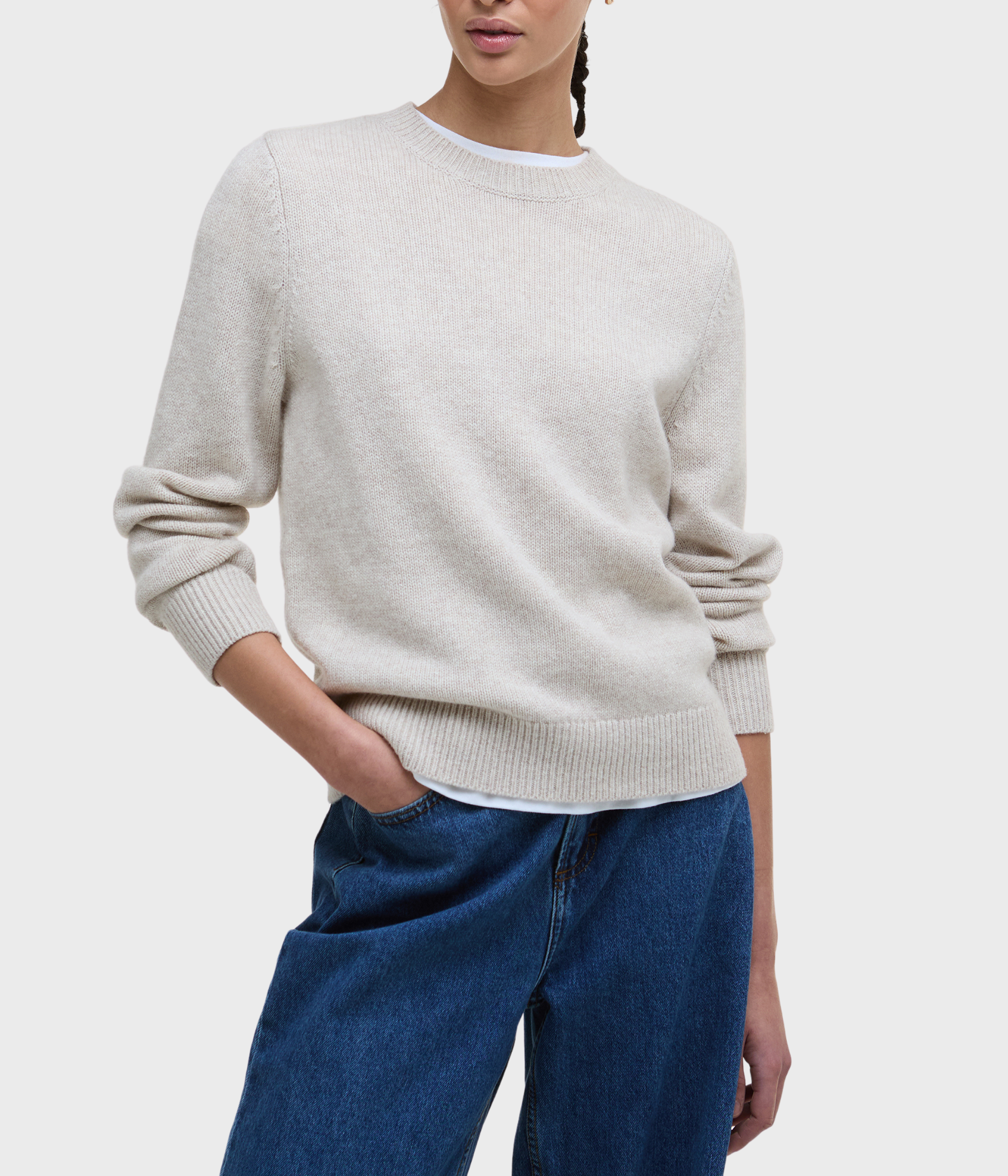 Barbour Woodhouse Knitted Jumper (ST53 Oatmeal)