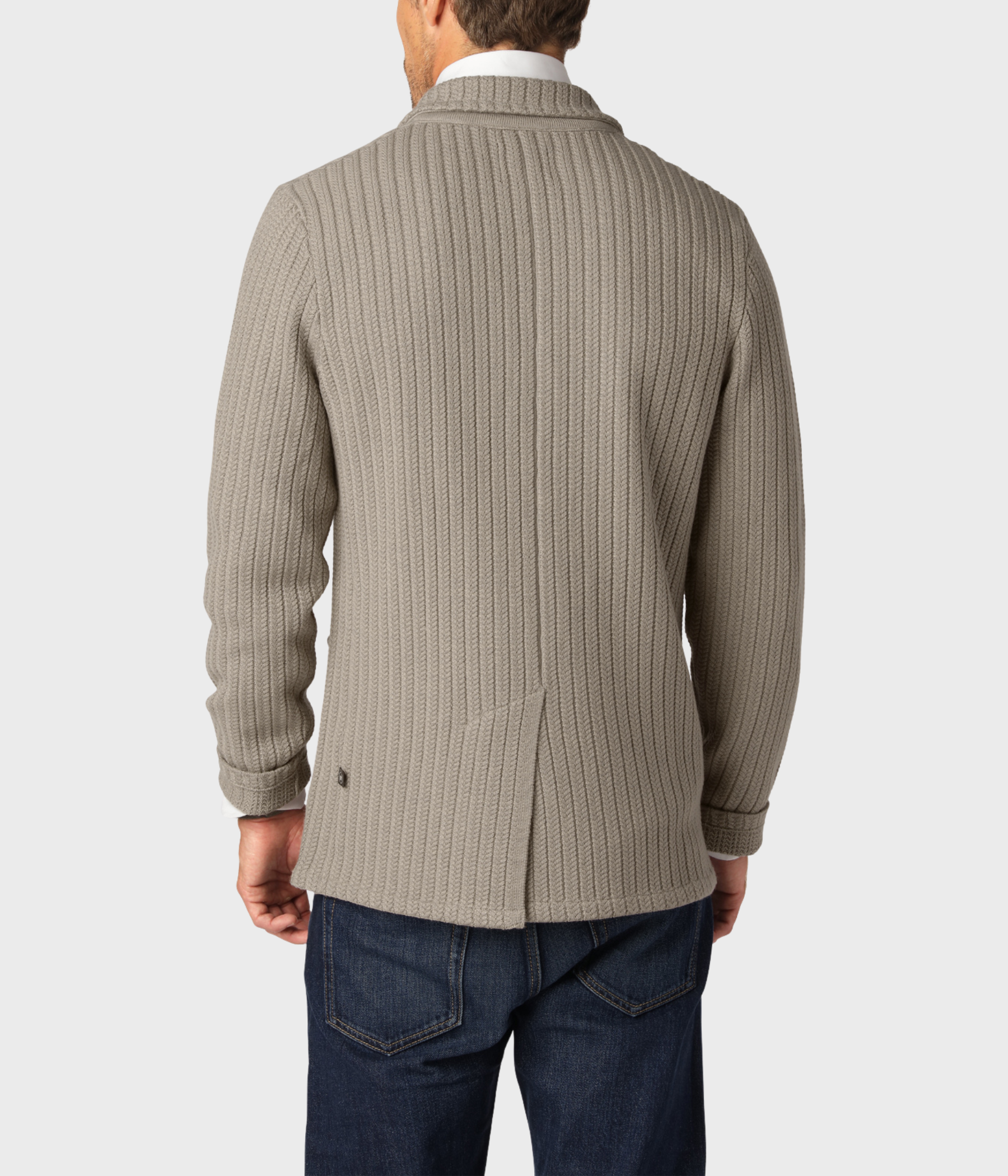 Merino Cable Blazer. (Taupe)