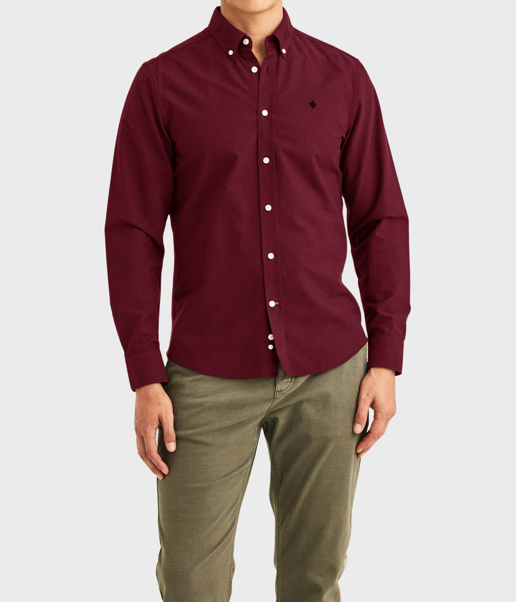 Douglas Oxford Shirt-Slim Fit (48 Wine Red)