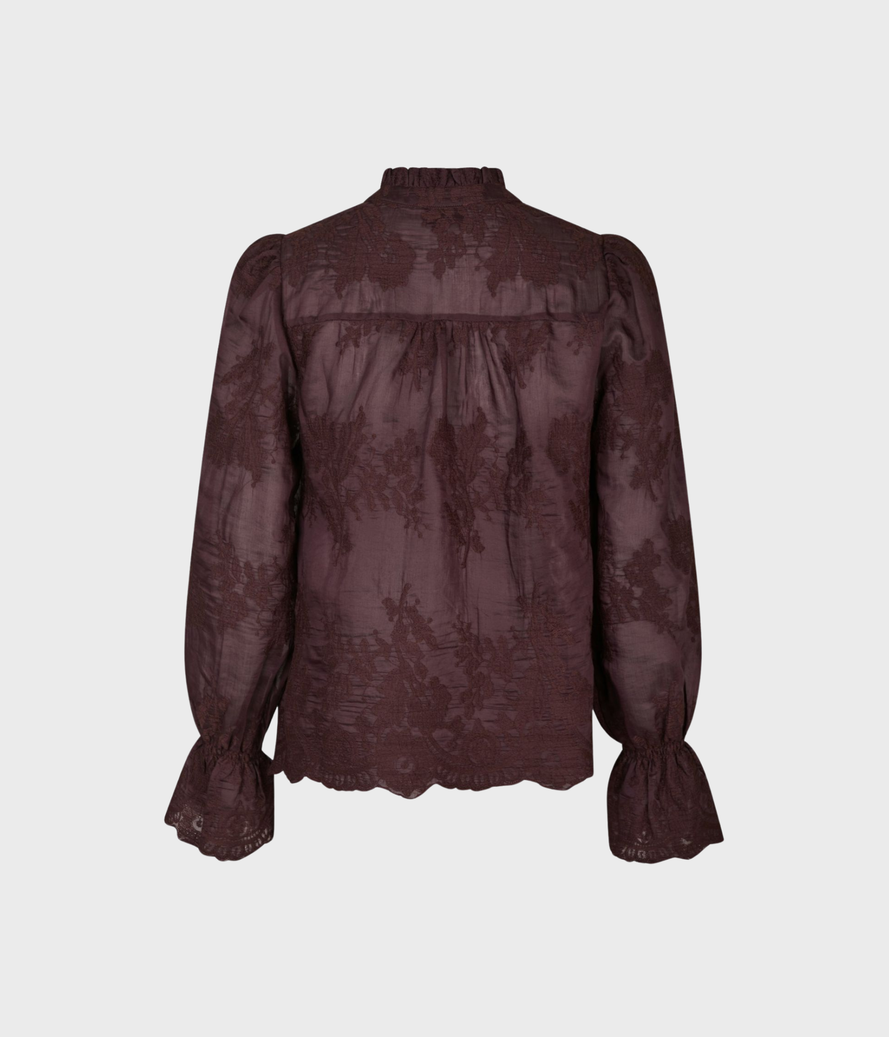 Amara Big Embroidery Blouse (Burgundy)