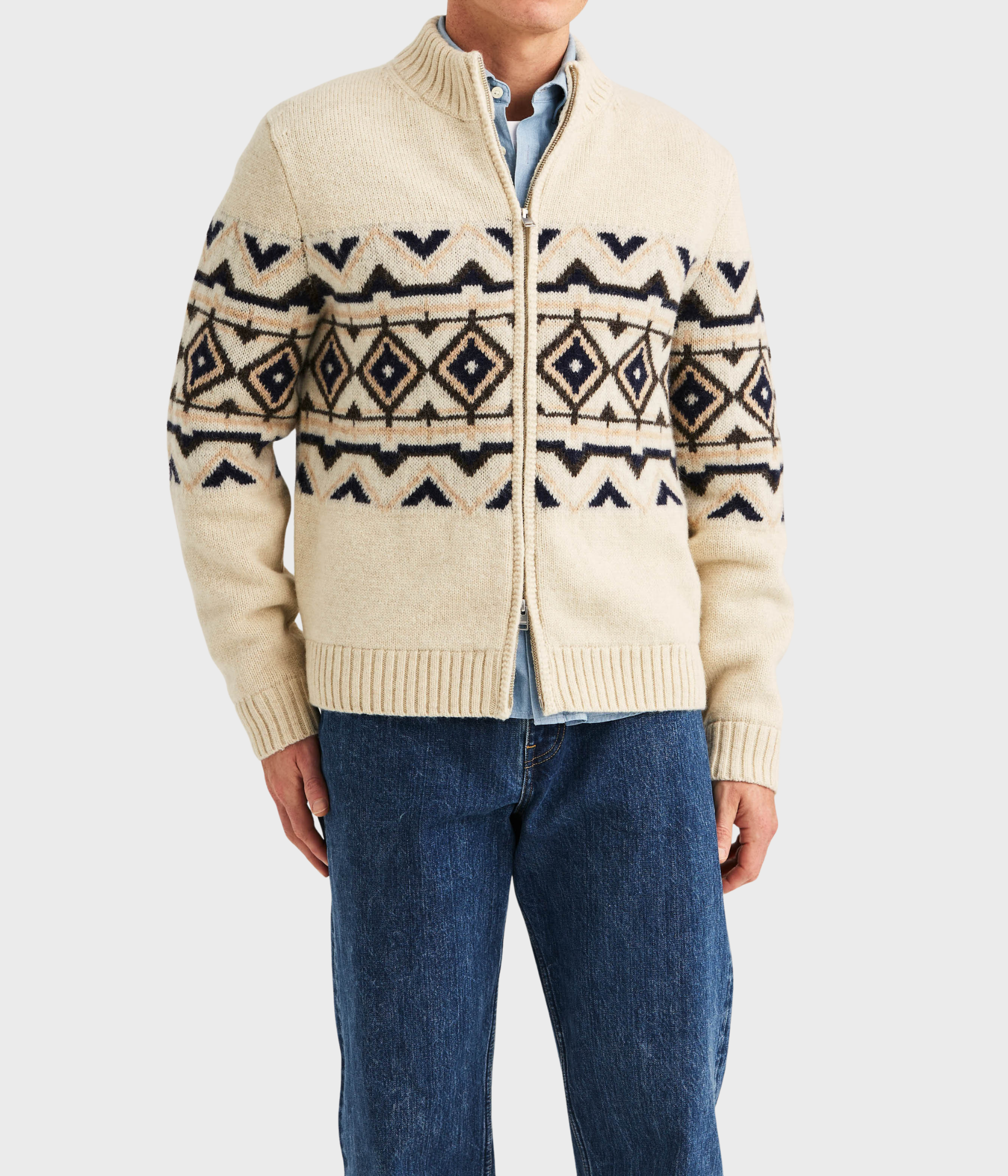 Hadley Zip Cardigan (02 Off white)