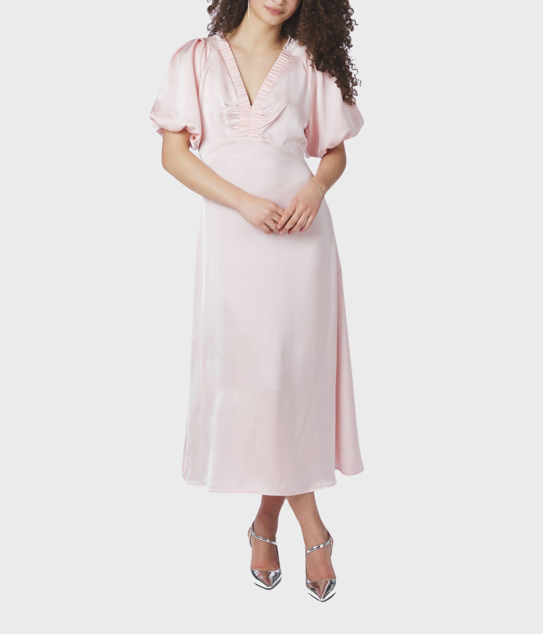 Illana Heavy Sateen Dress. (754 Light pink)