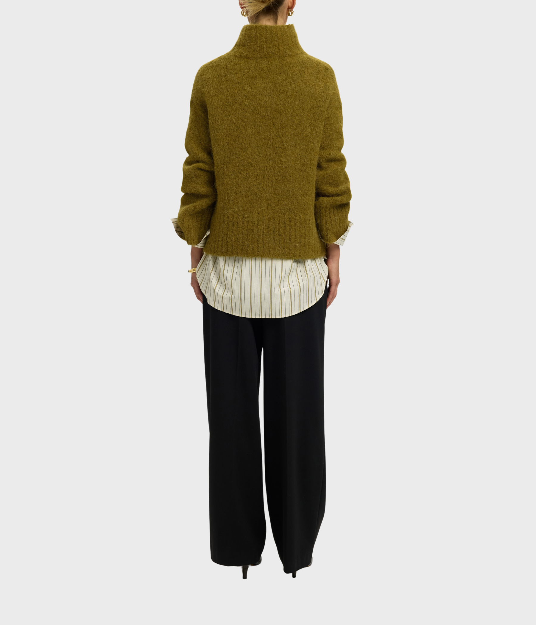 Slfgabriella Ls Knit High Neck Noos. (FIR GREEN)