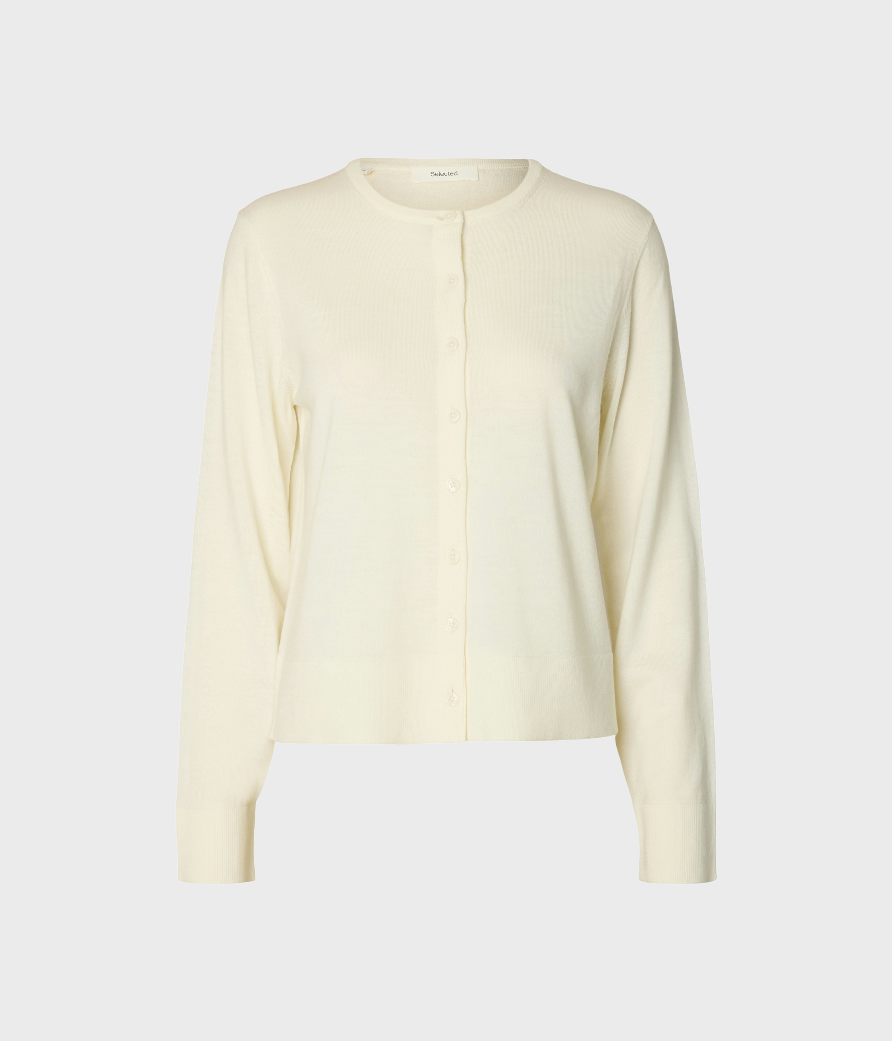 SLFTHEA LS KNIT MERINO CARDIGAN NOOS (EGRET)