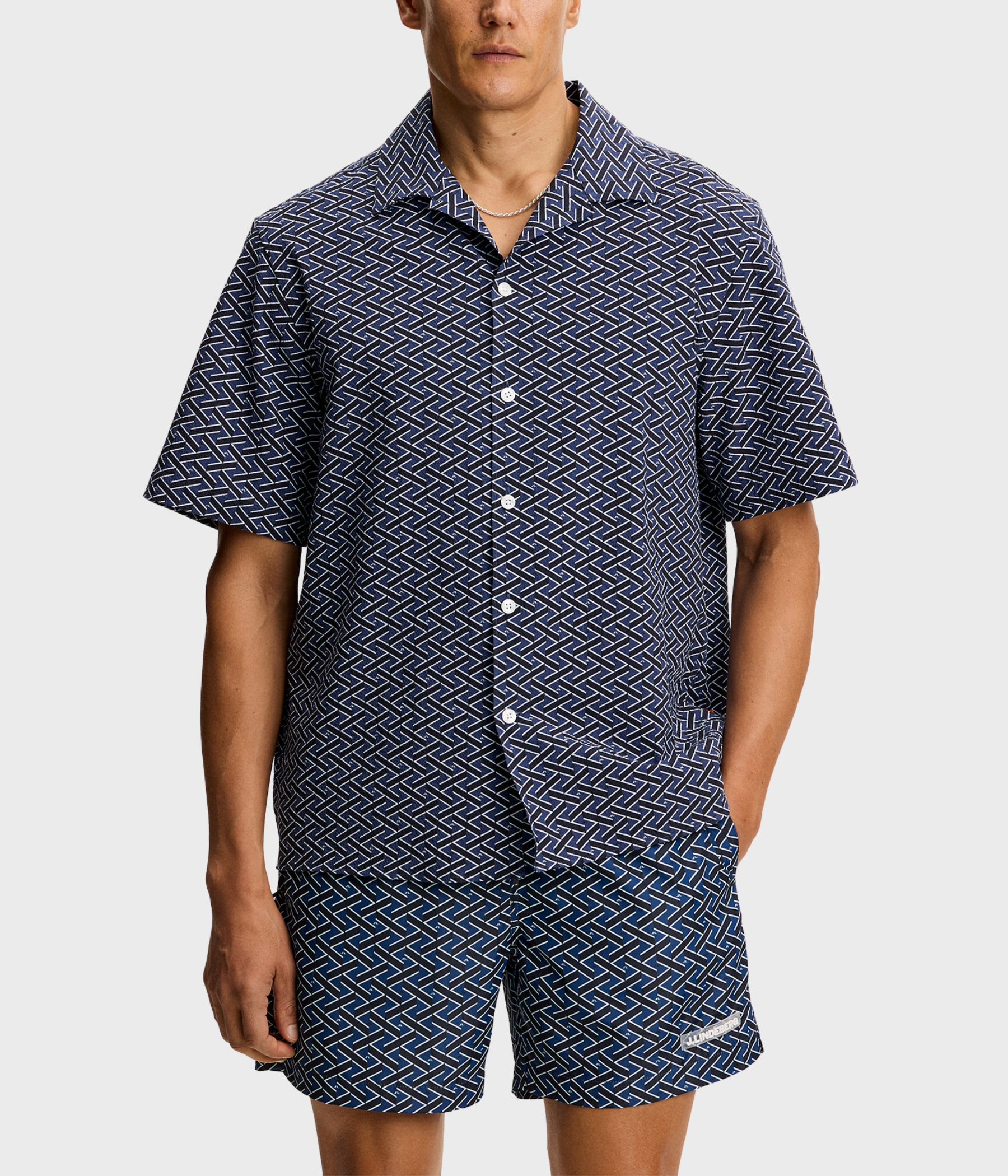 Donso Geo Resort Shirt (O613 Ladder Estate Navy S)