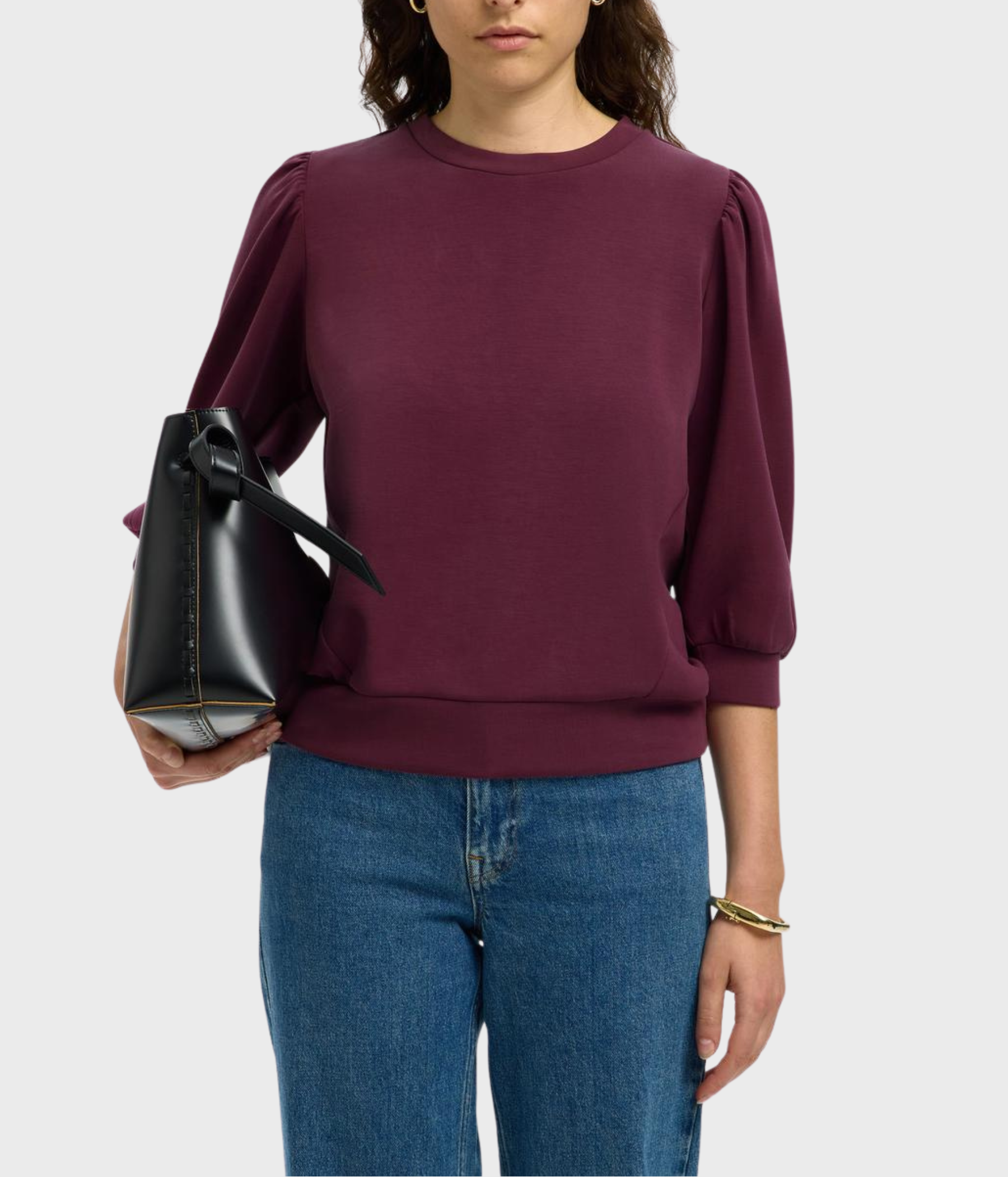 SLFTENNY 3/4 SWEAT TOP NOOS (Fig)