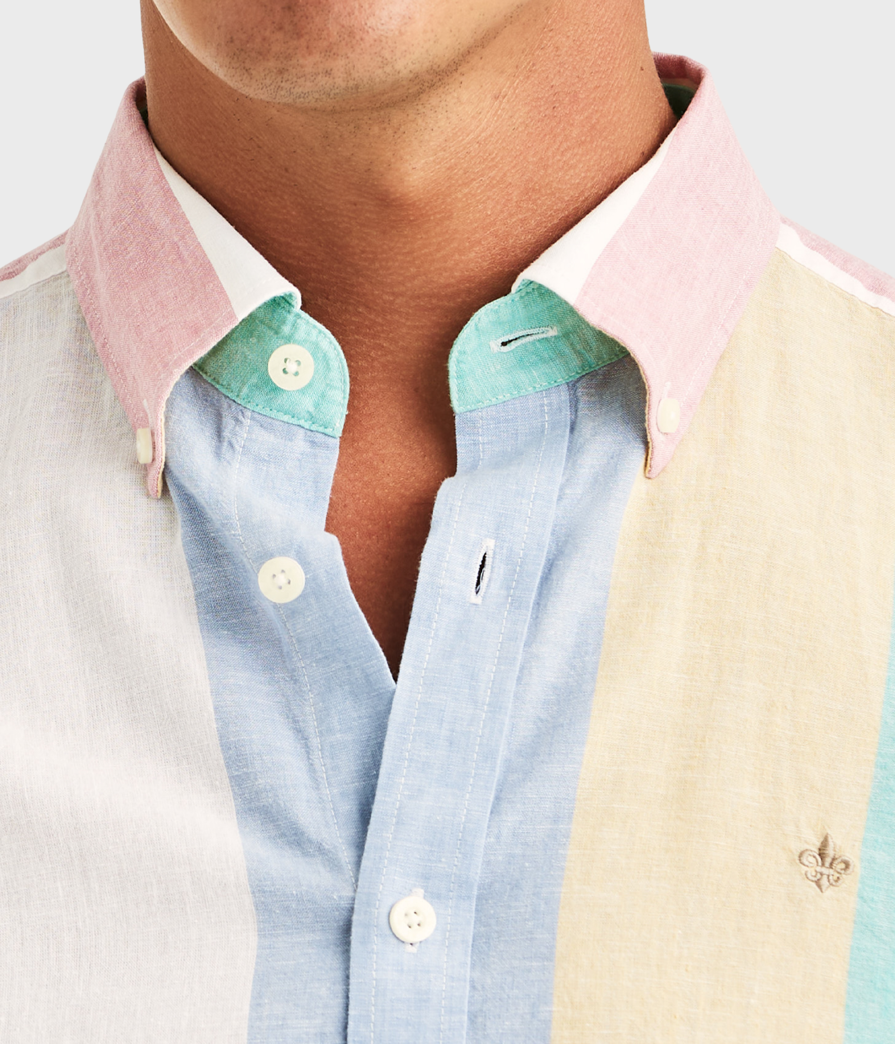 Happy Linen Stripe Shirt-Classic Fit (32 pink)