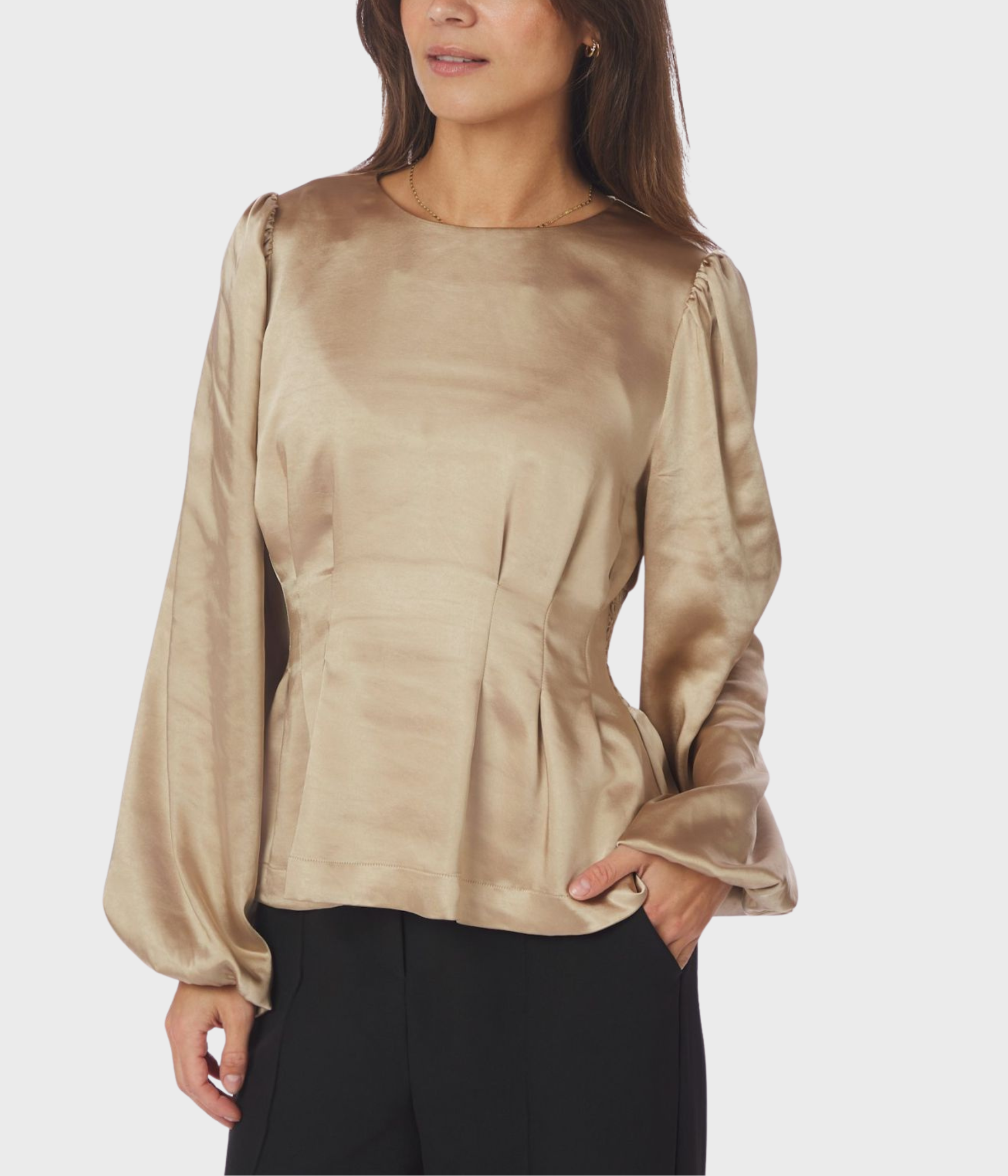 Vanya Crushed Sateen Blouse (221 Gold)