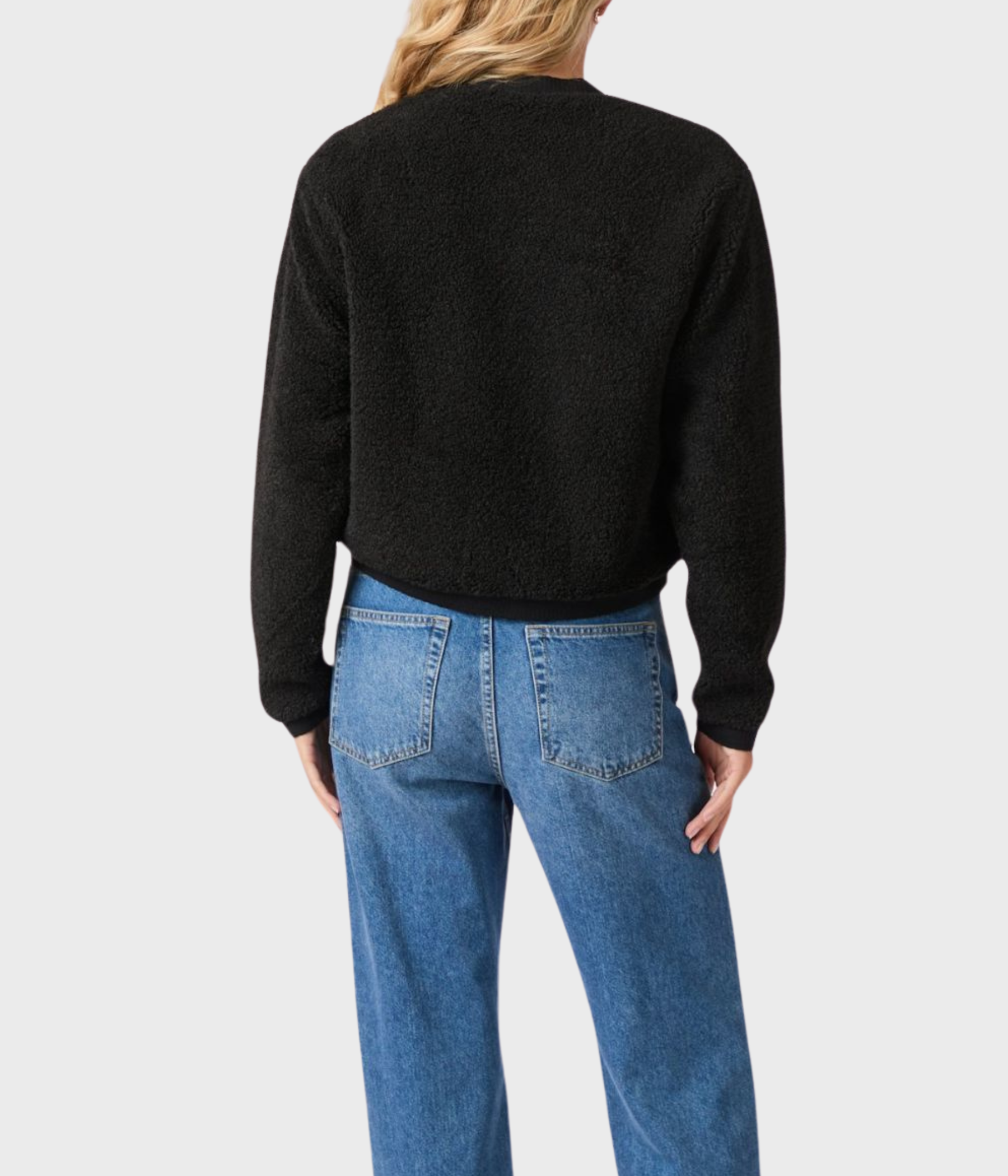 Limo Fluffy Knit Cardigan (100 Black)