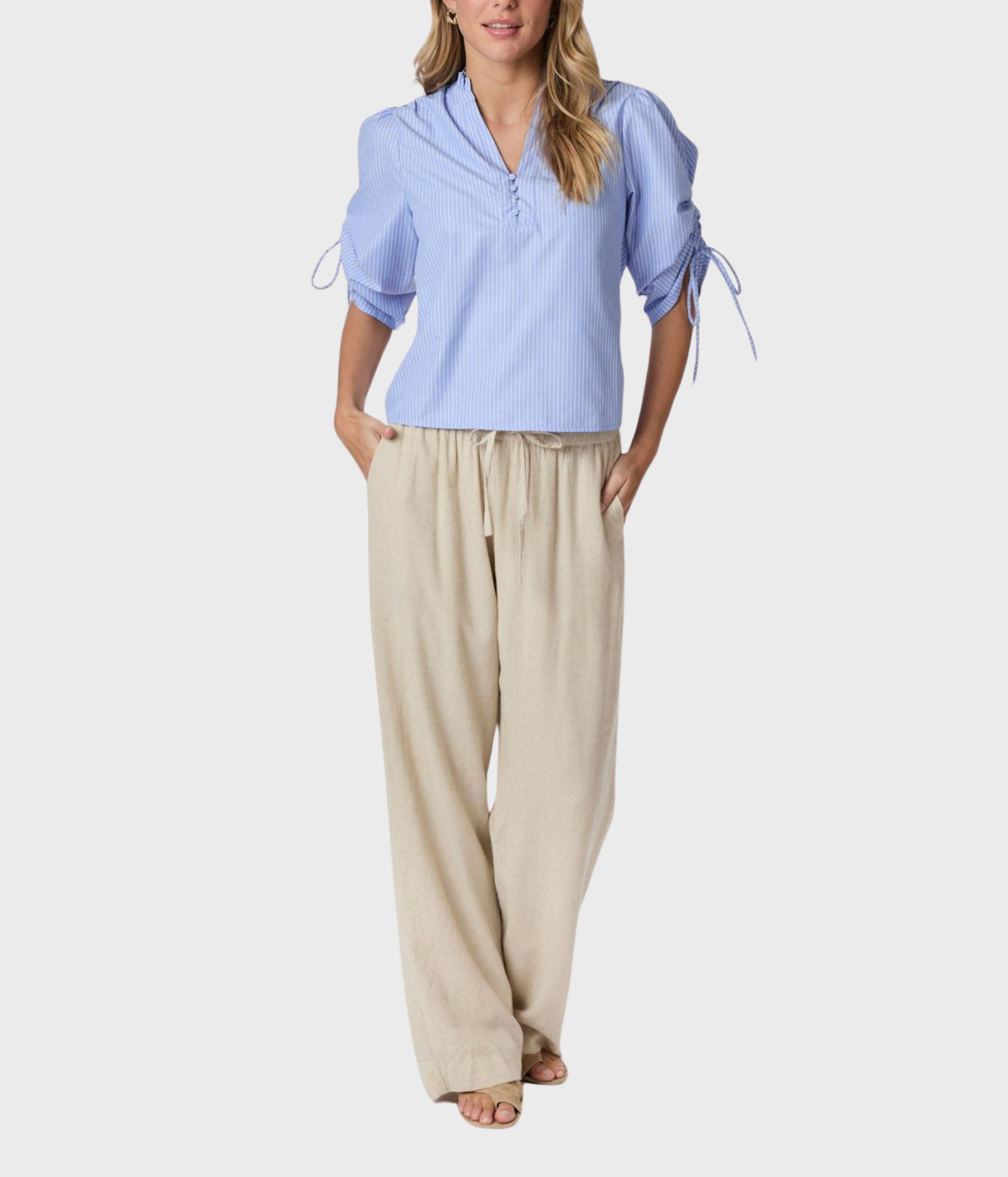Ratta Stripe Blouse (Sky Blue)