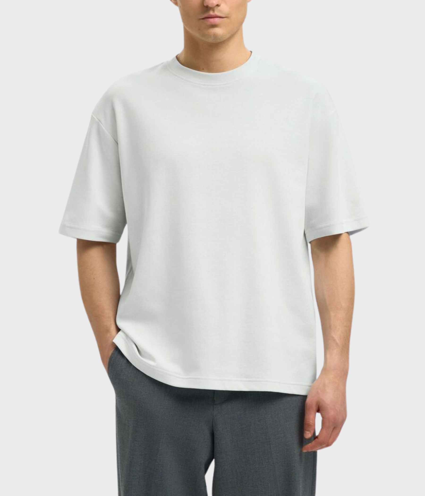 SLHLOOSEOSCAR SS O-NECK TEE NOOS (Ice Melt)