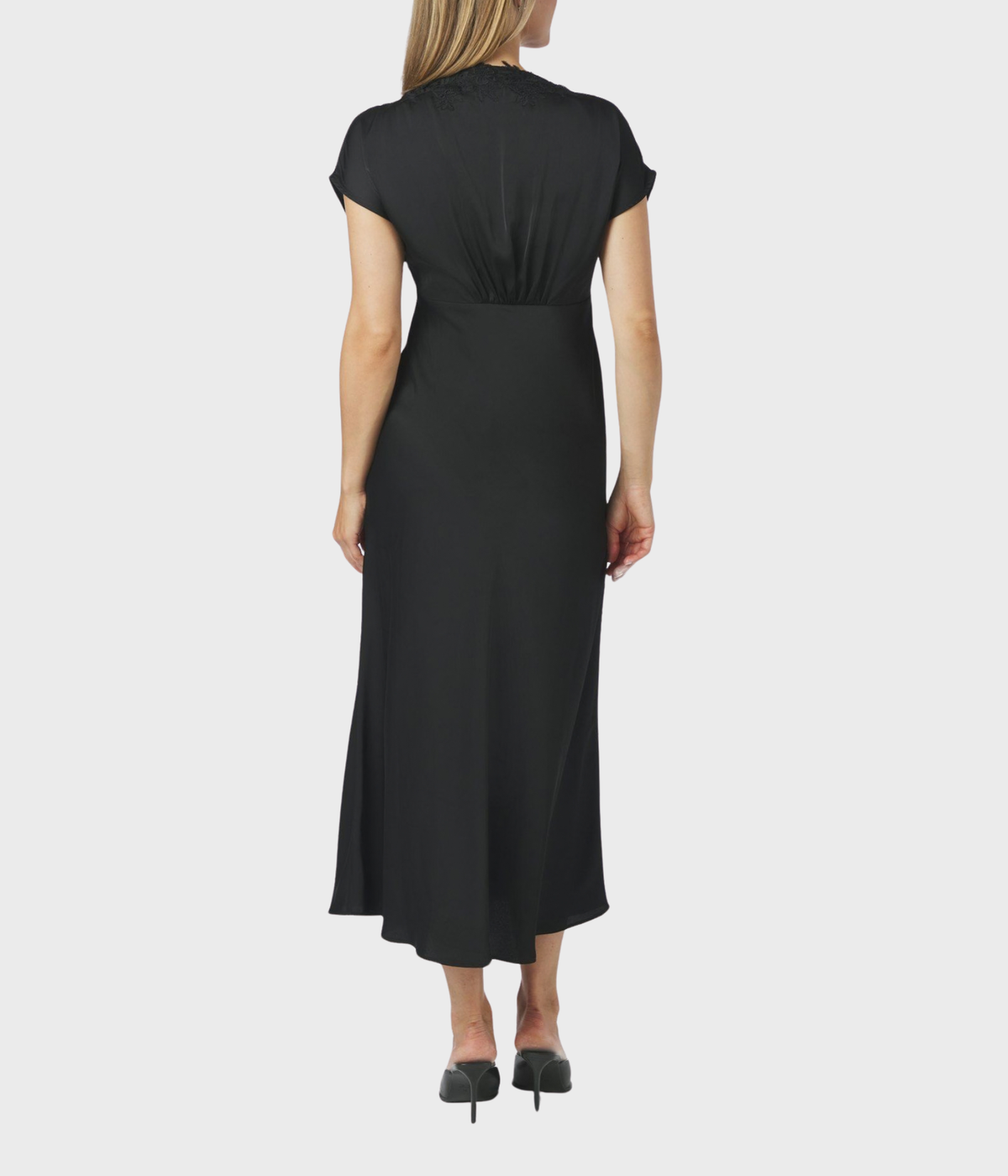 Clarita Drapy Sateen Dress (100 Black)
