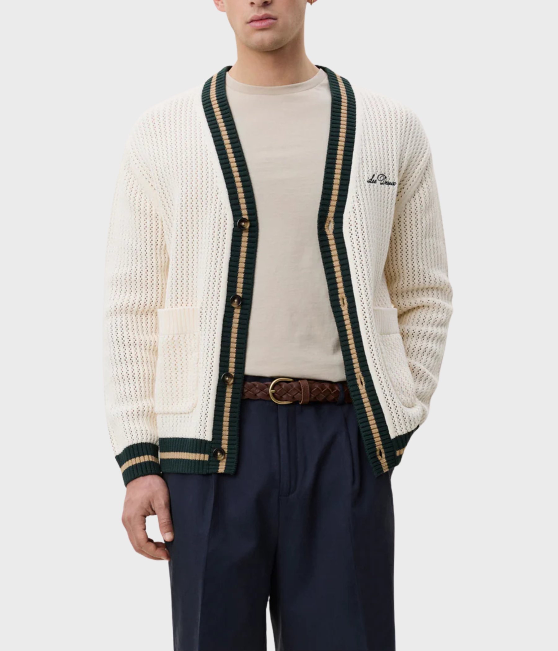 Lace Knitted Cardigan (211 Eggnog White)