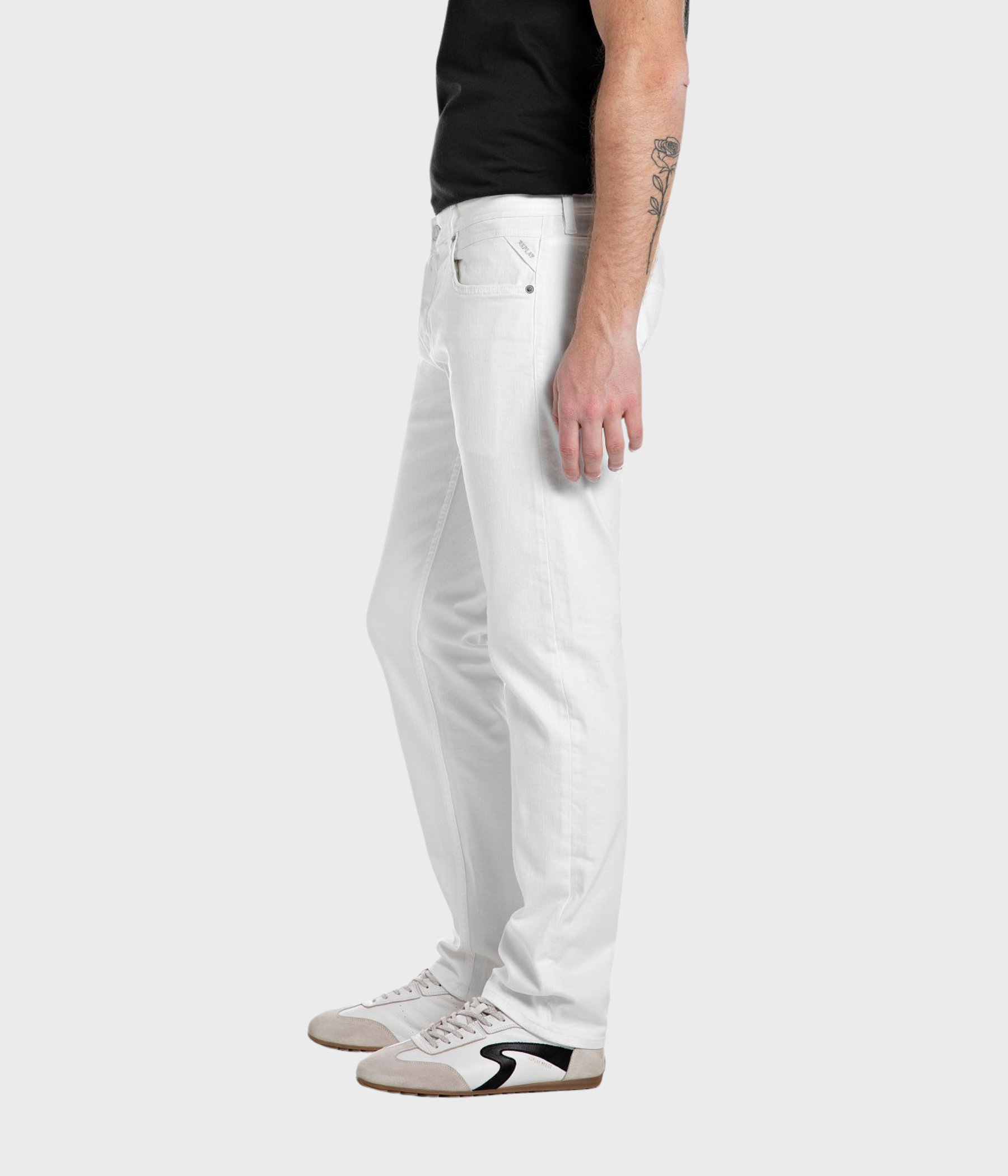 Trousers GROVER (001 WHITE garment dyed enzyme wash with optical soaps) - D.O. Design Only