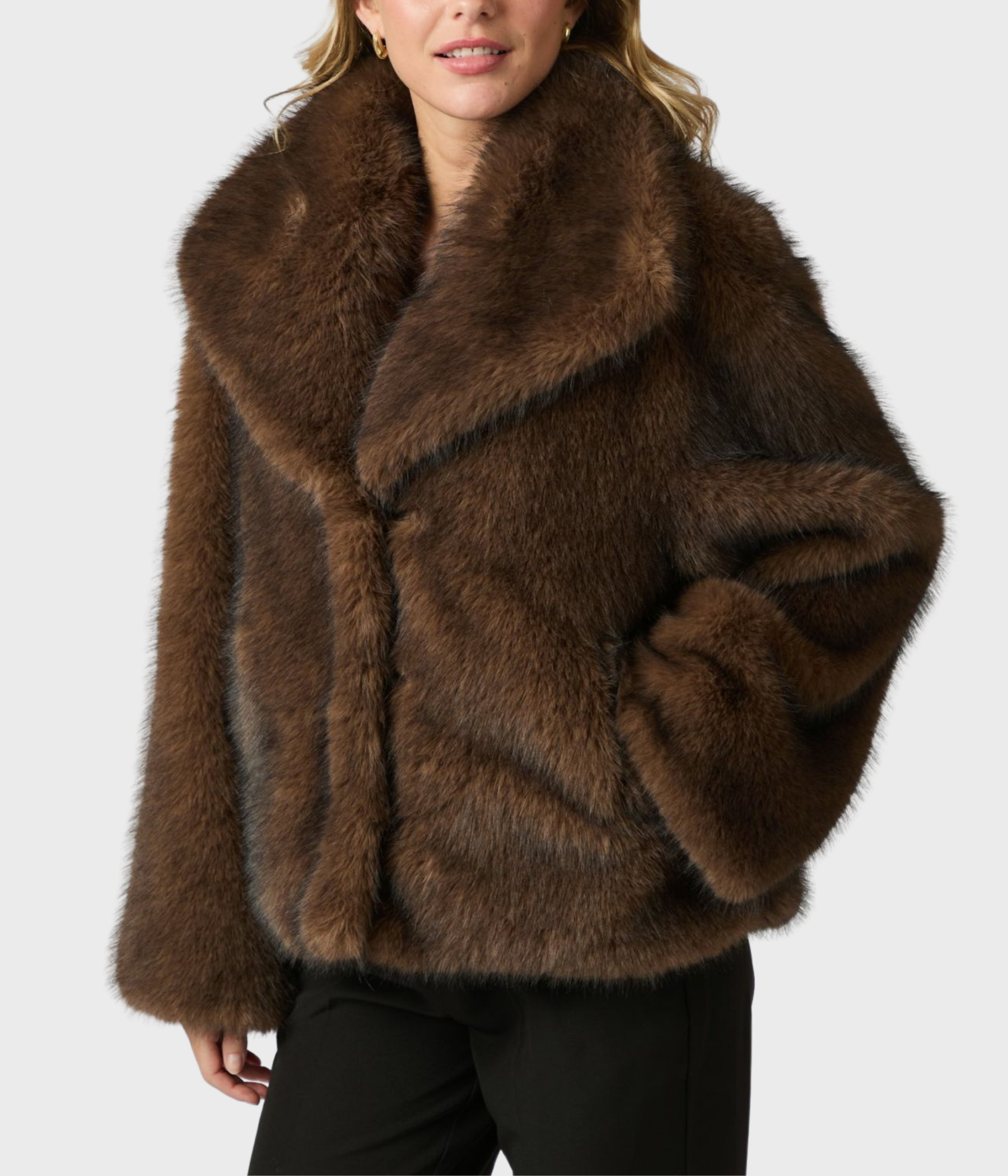 Stephanie Faux Fur Jacket (210 BROWN)