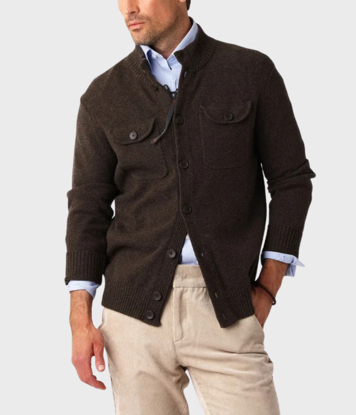 Pocket Cardigan. (Chocolate)