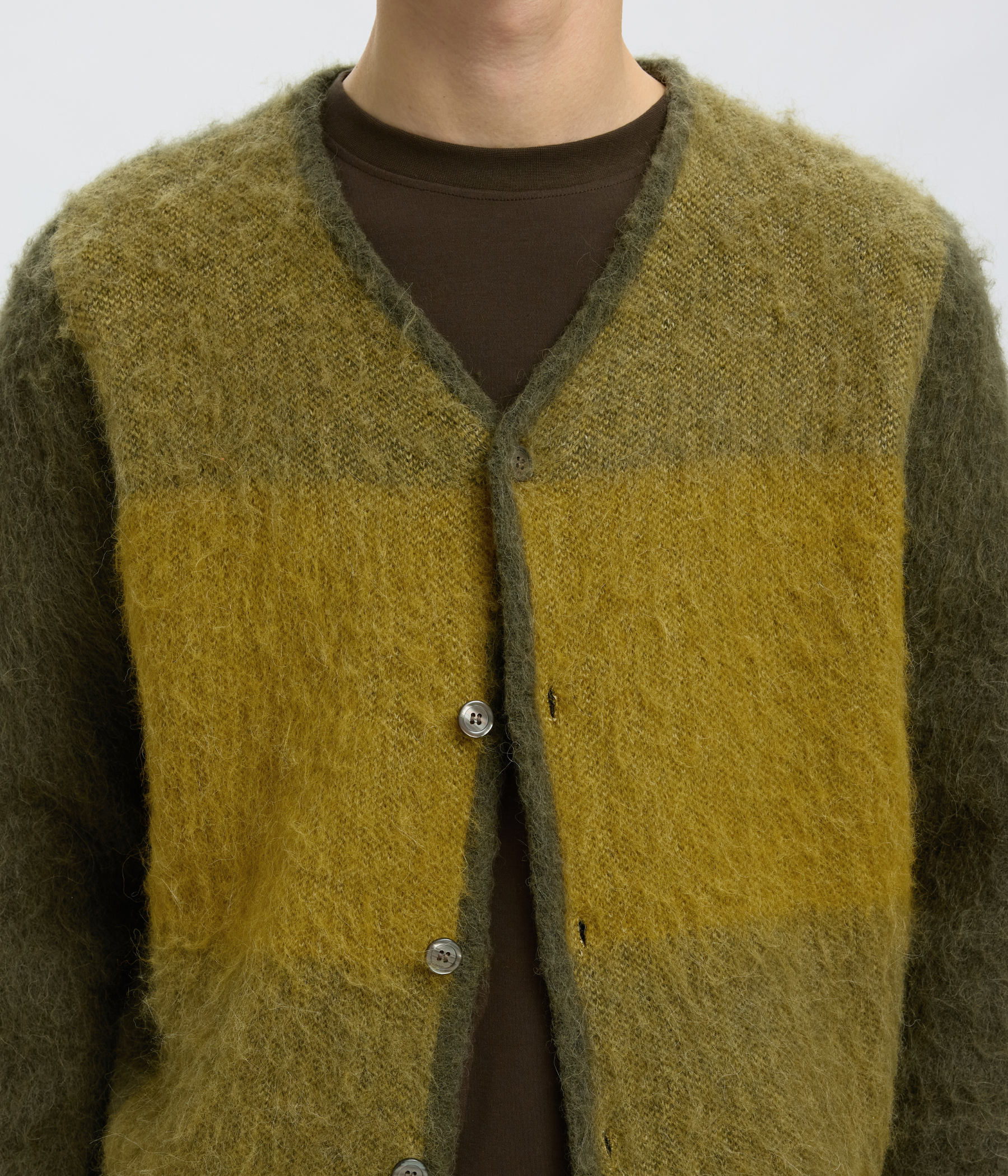 Slmrai Ls Knit Block Cardigan (Forest Night Stripes:Fir Green / Willow)