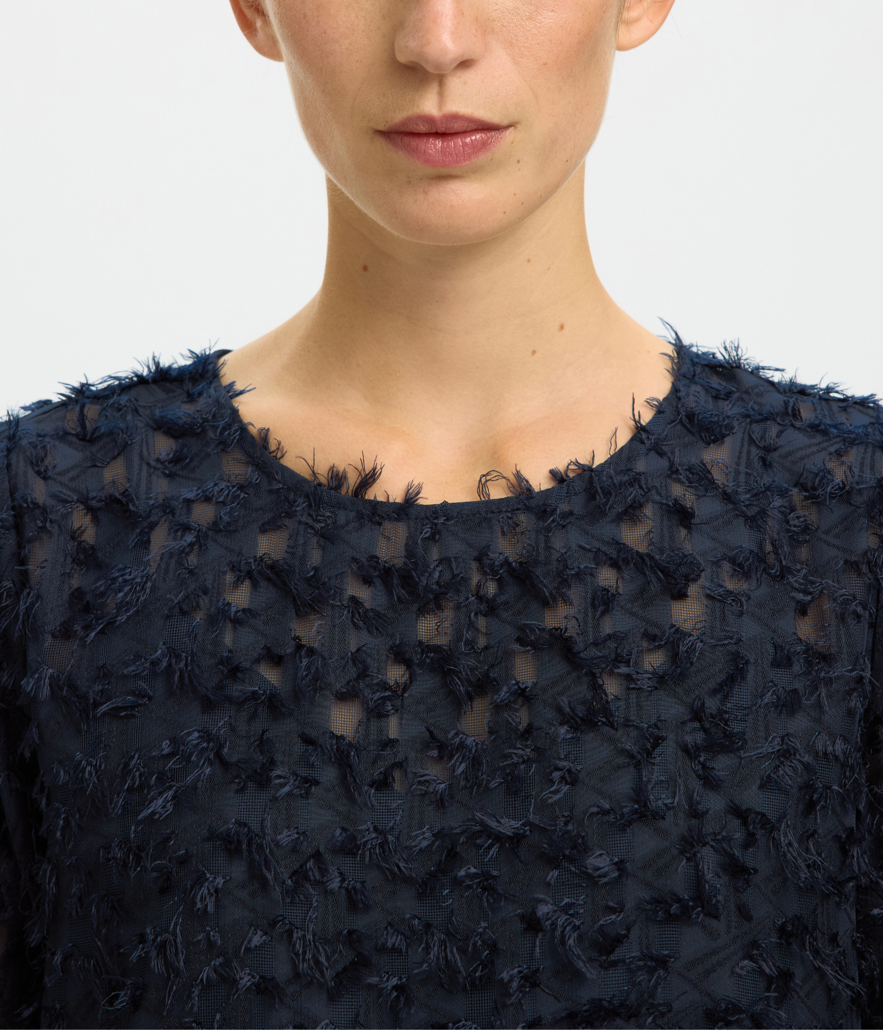 SLFMARION RELAXED LS O-NECK DRESS EX (Dark Sapphire)