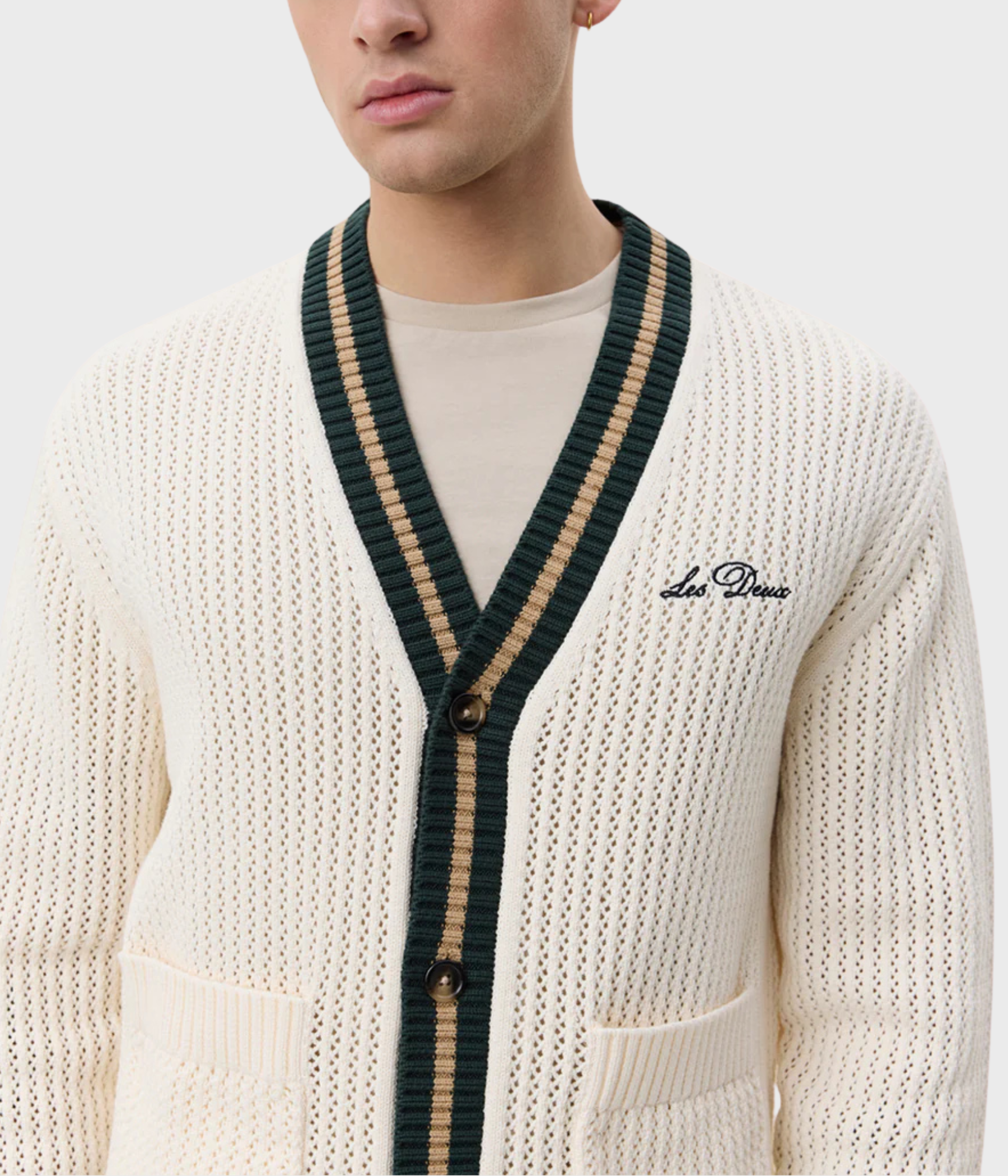 Lace Knitted Cardigan (211 Eggnog White)