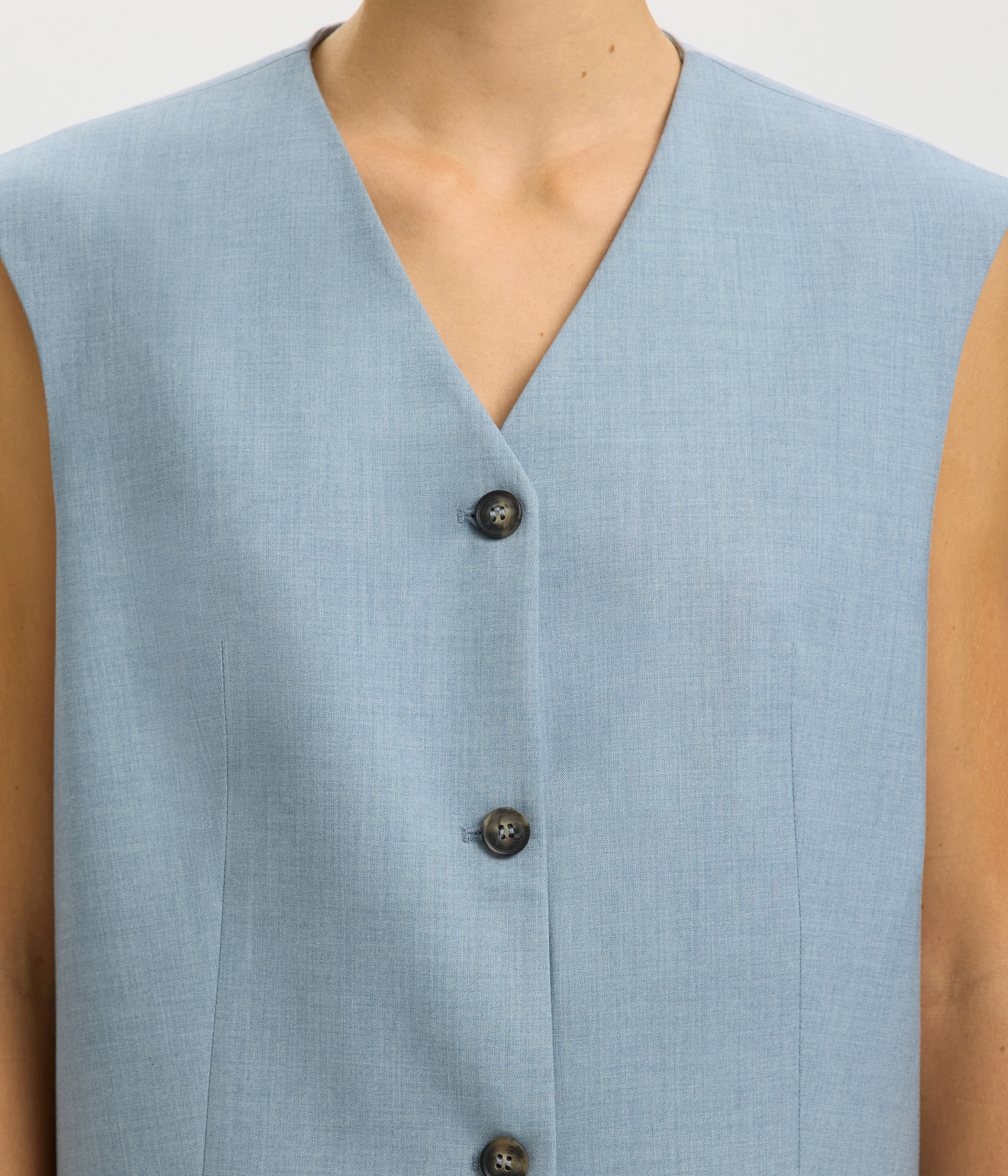SLFBOXY LISA VEST (Dusty Blue Detail:MELANGE)