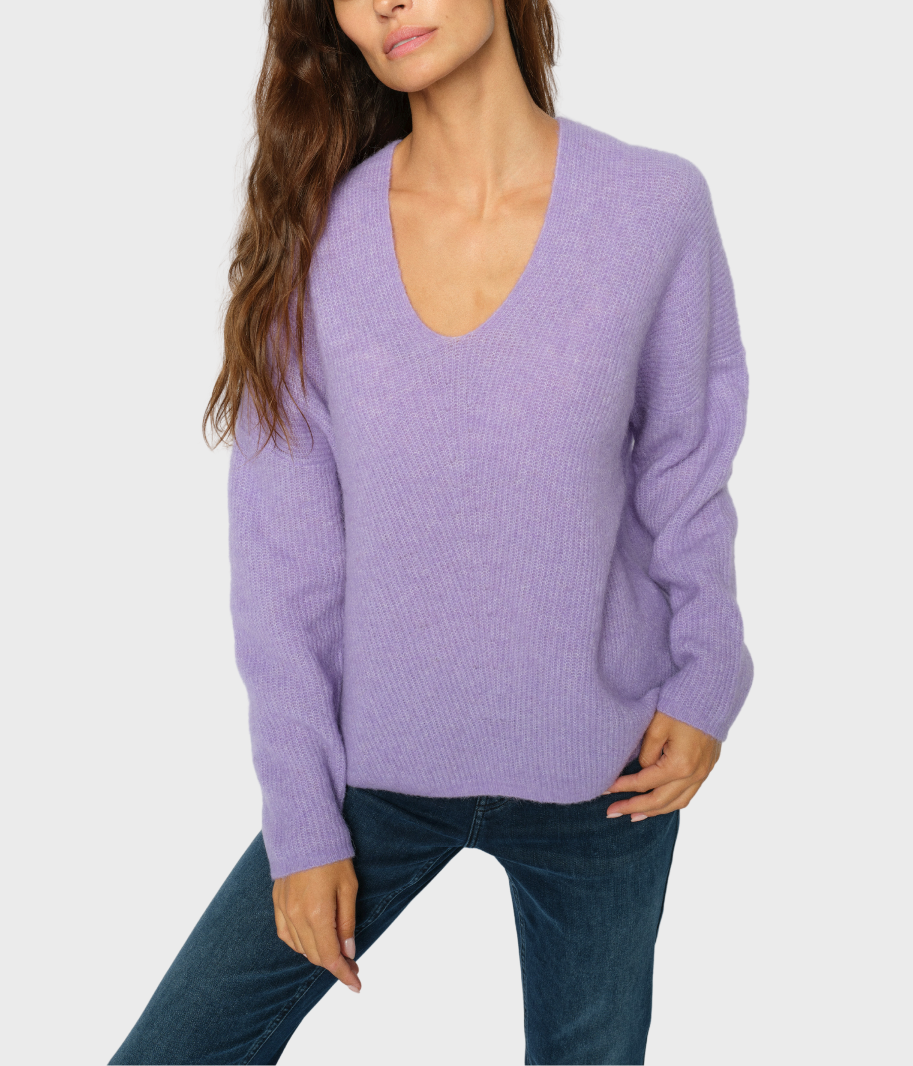 Mmthora V-Neck Knit. (280 Violet Tulip)