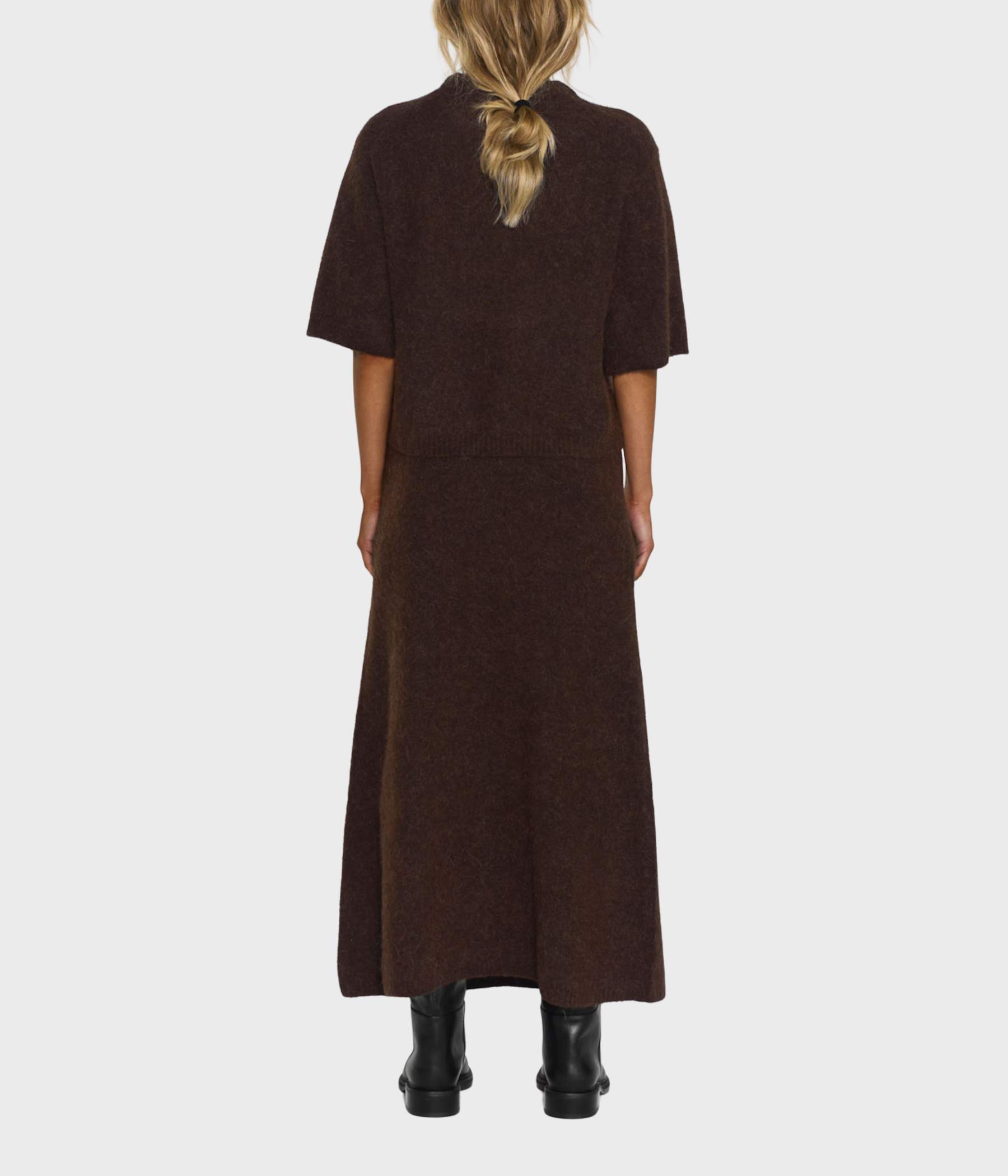 Madina Short Sleeve Knit (MOCHA BROWN)