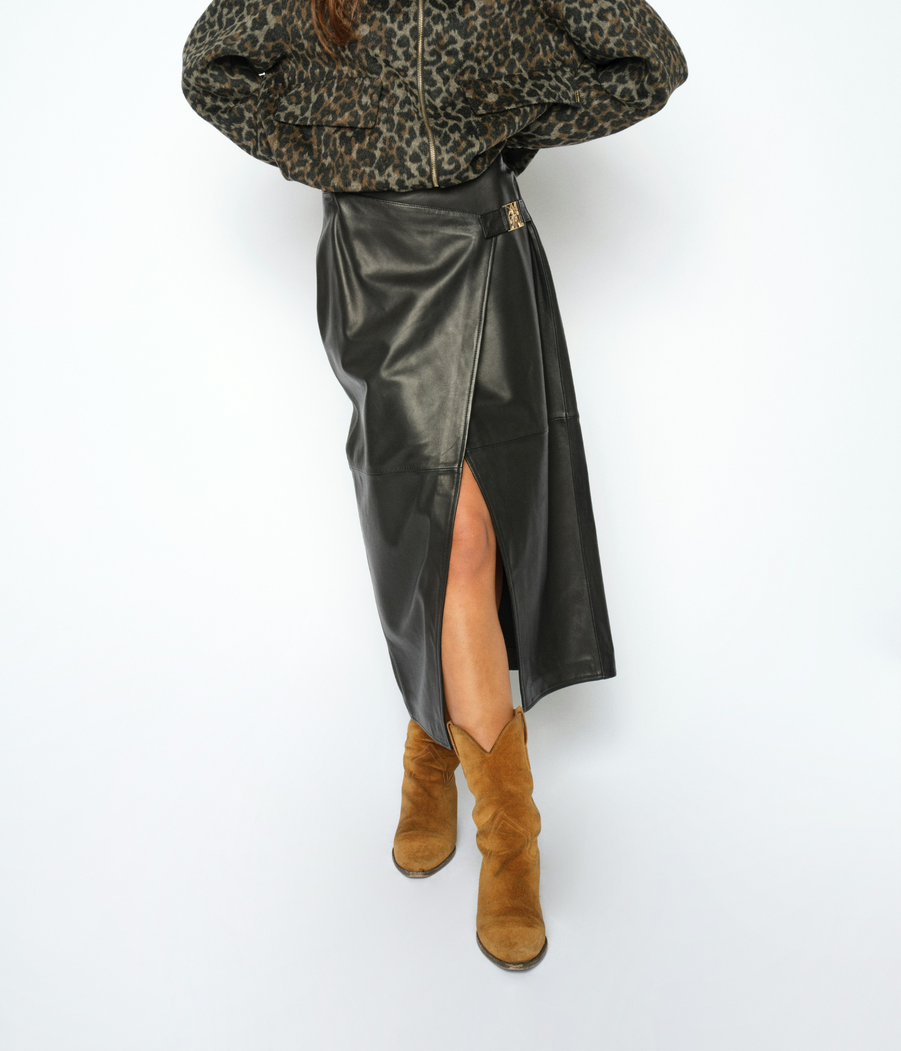 Mmvela Leather Skirt (801 Black)
