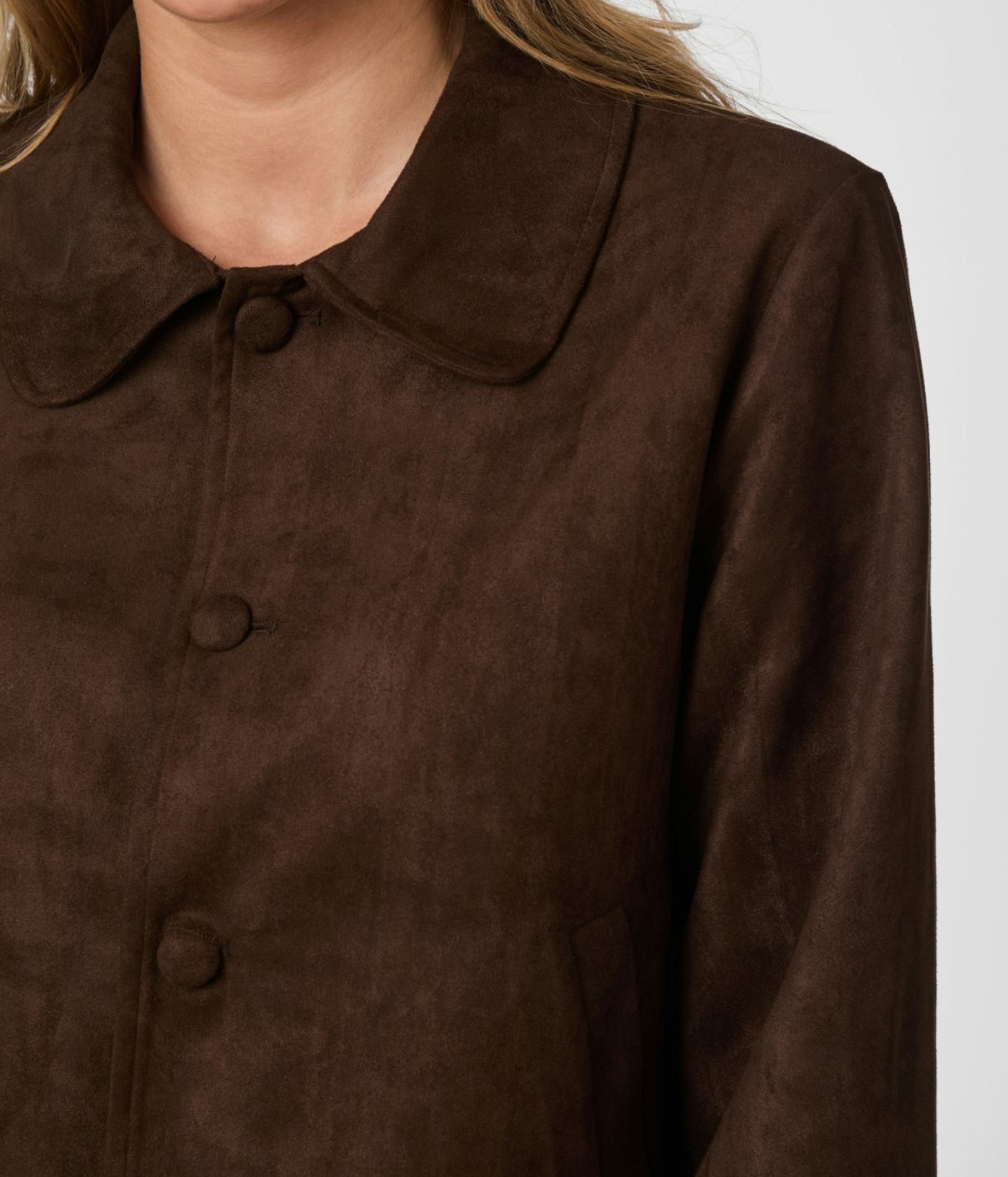 Nilo Faux Suede Jacket (676 DARK BROWN)