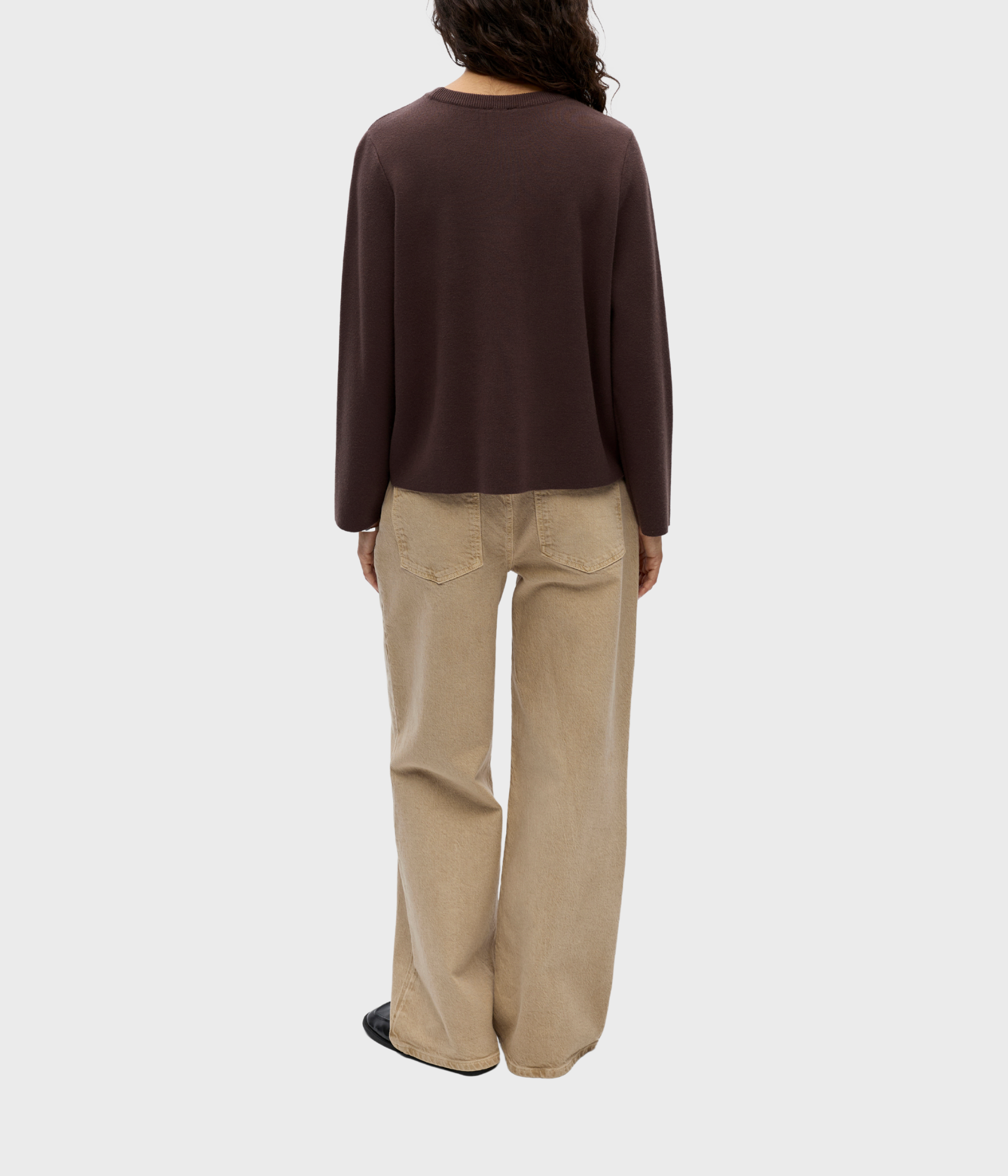 Objreynard Square Sleeve O-Neck Noos. (Seal Brown)