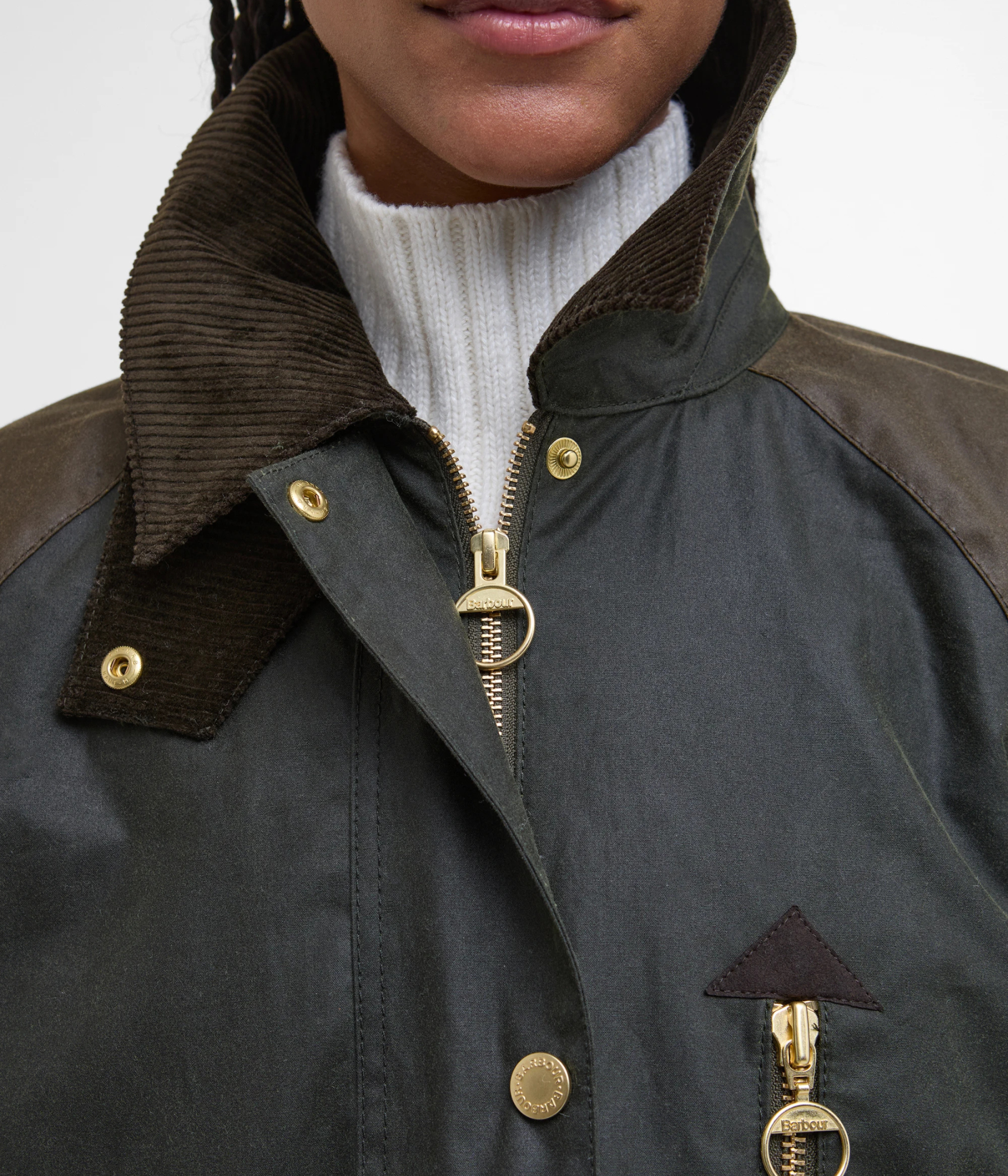 Barbour Evette Wax Jacket (OL52 Fern/Beech/Ancient Tartan)