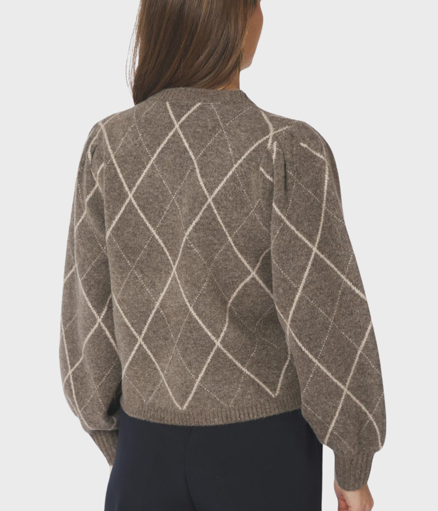 Koteas Check Knit Cardigan (214 Taupe)