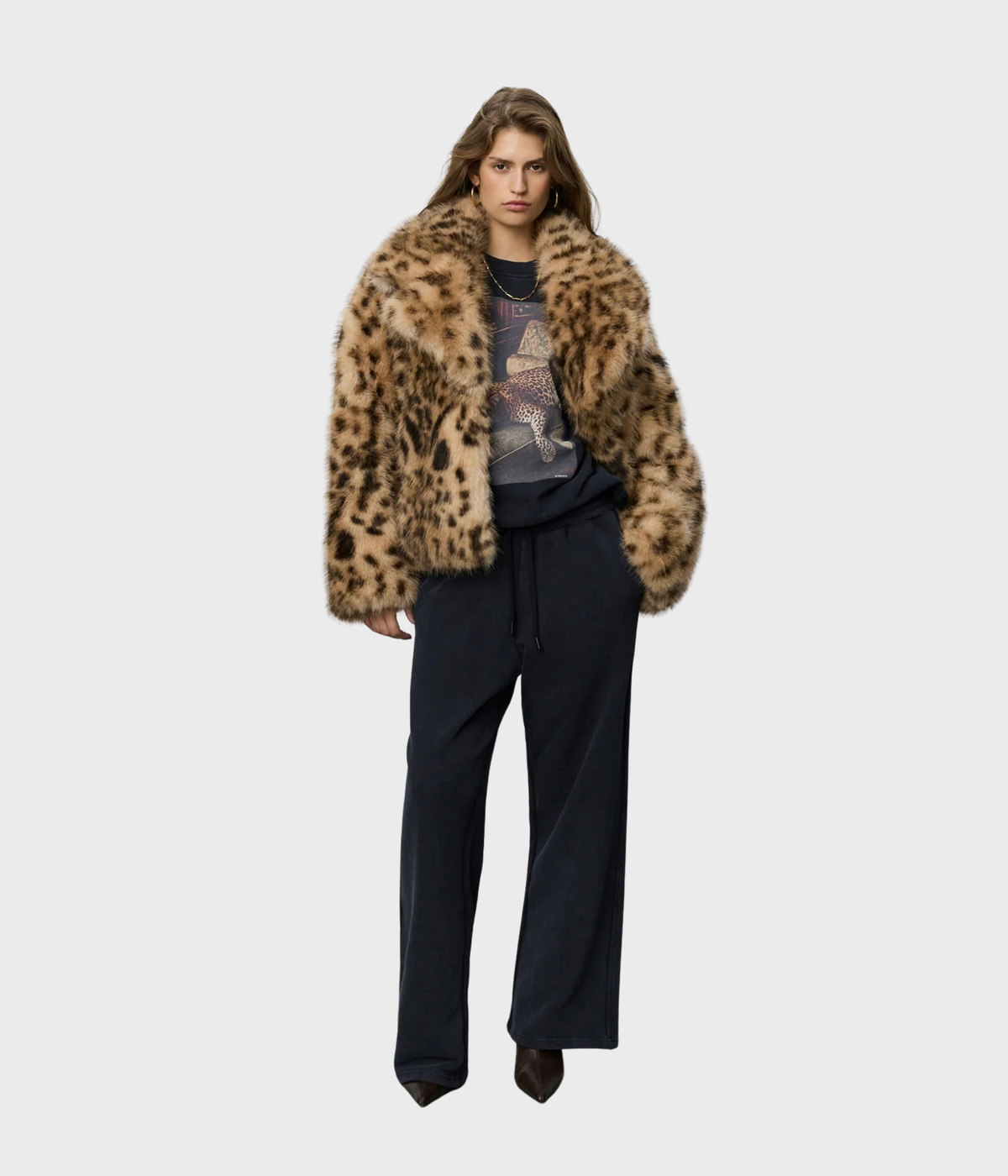 Larriesw Faux Fur Leopard Jacket (9006 Leopard)
